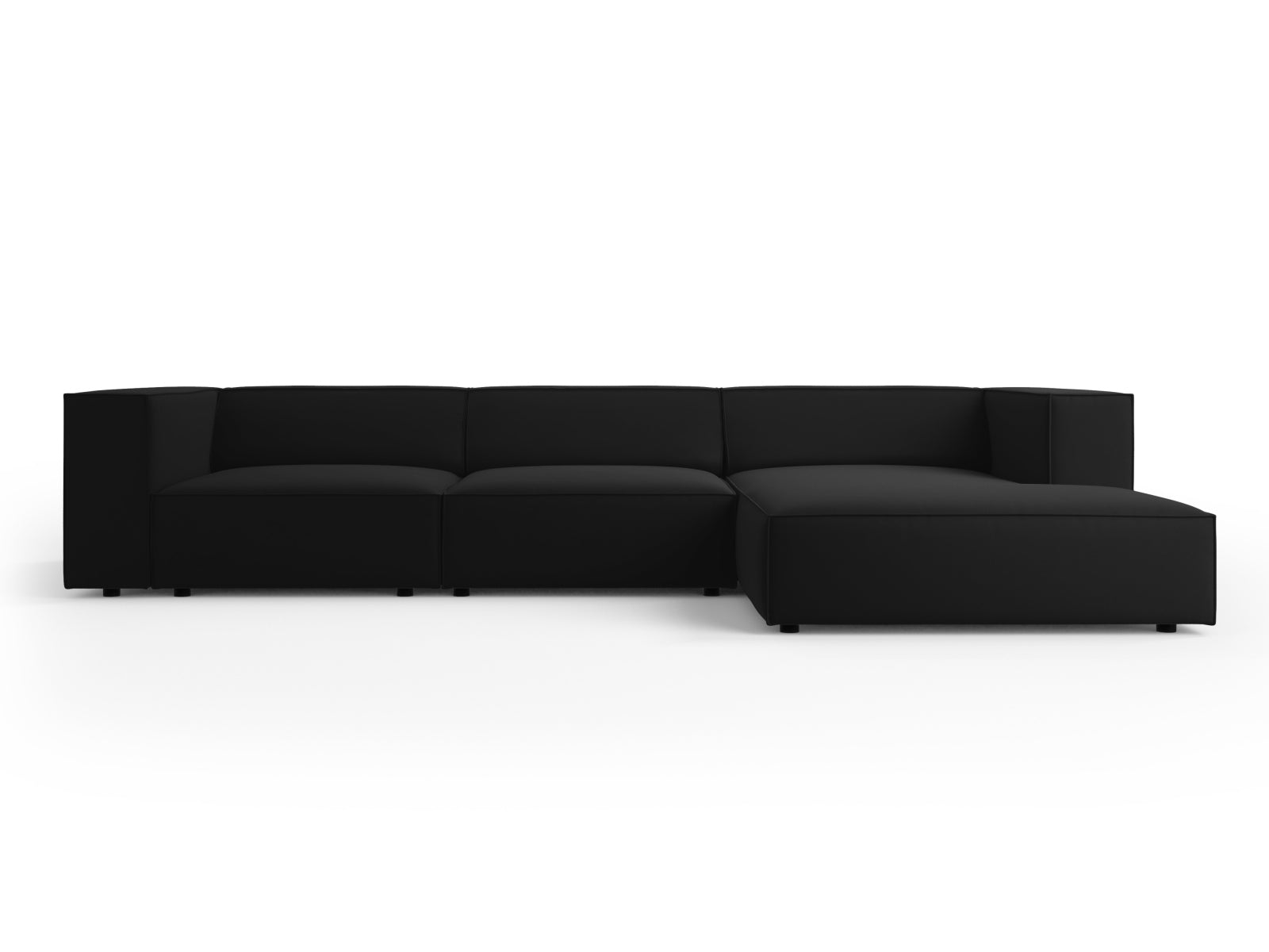Arendal Velour Ecksofa rechts 4 Sitzer in Black präsentiert im Onlineshop von KAQTU Design AG. Ecksofa rechts ist von Cosmopolitan Design