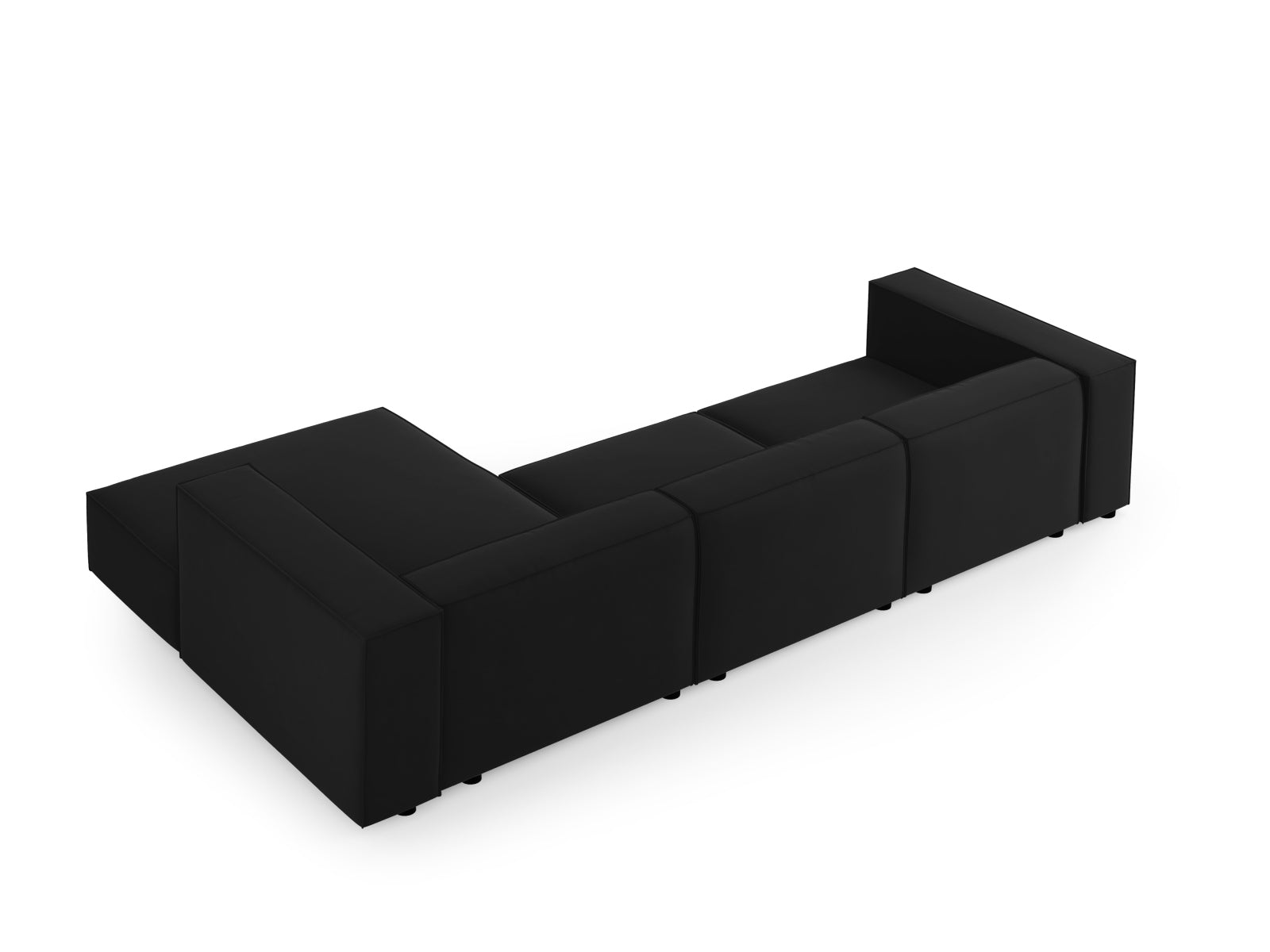 Entdecken Sie das stilvolle Arendal Velour Ecksofa rechts 4 Sitzer von Cosmopolitan Design – ideal für moderne Wohnräume und gemütliche Abende.