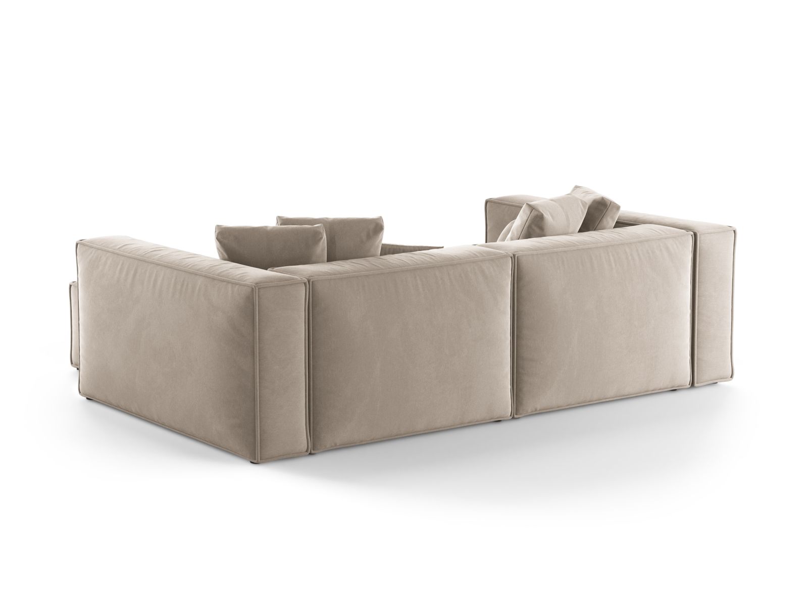 Elegantes 3-Sitzer Ecksofa Aveiro in warmen Beigetönen, ideal für stilvolle Wohnräume, erhältlich bei Cosmopolitan Design.