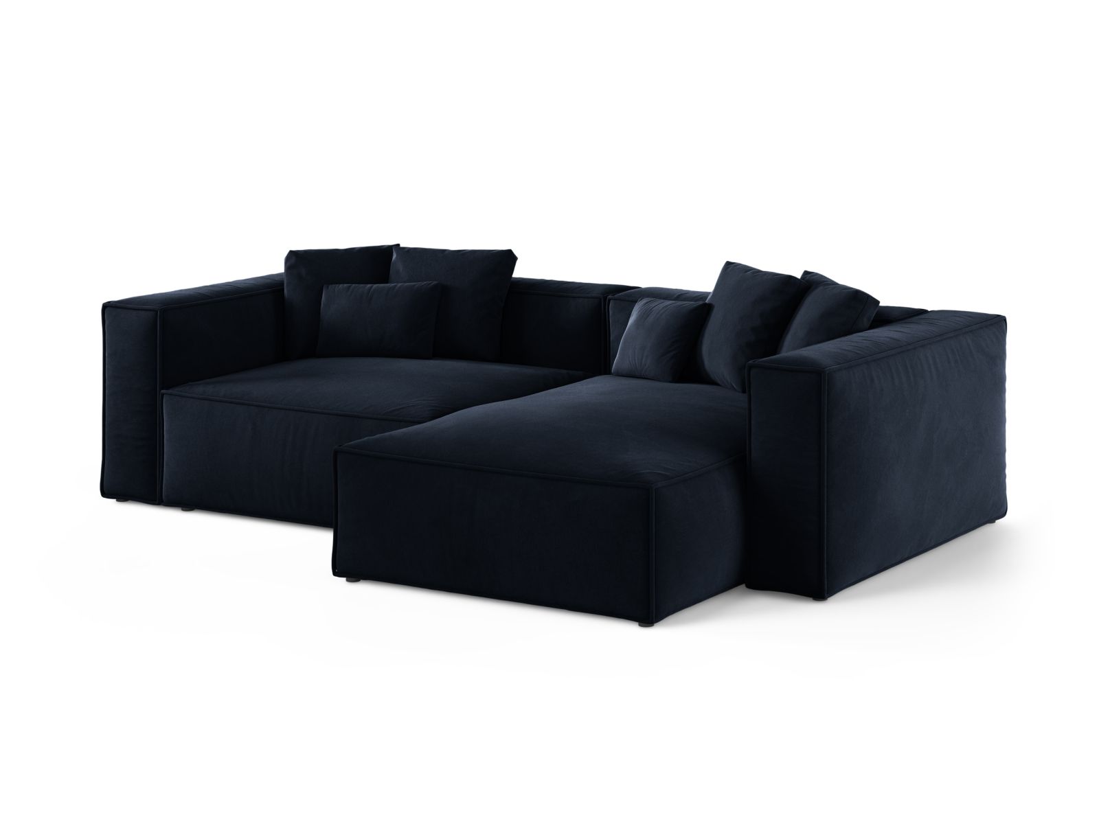 Elegantes 3-Sitzer Ecksofa Aveiro in Royal Blue-Casino, ideal für stilvolle Wohnräume, präsentiert von Cosmopolitan Design.