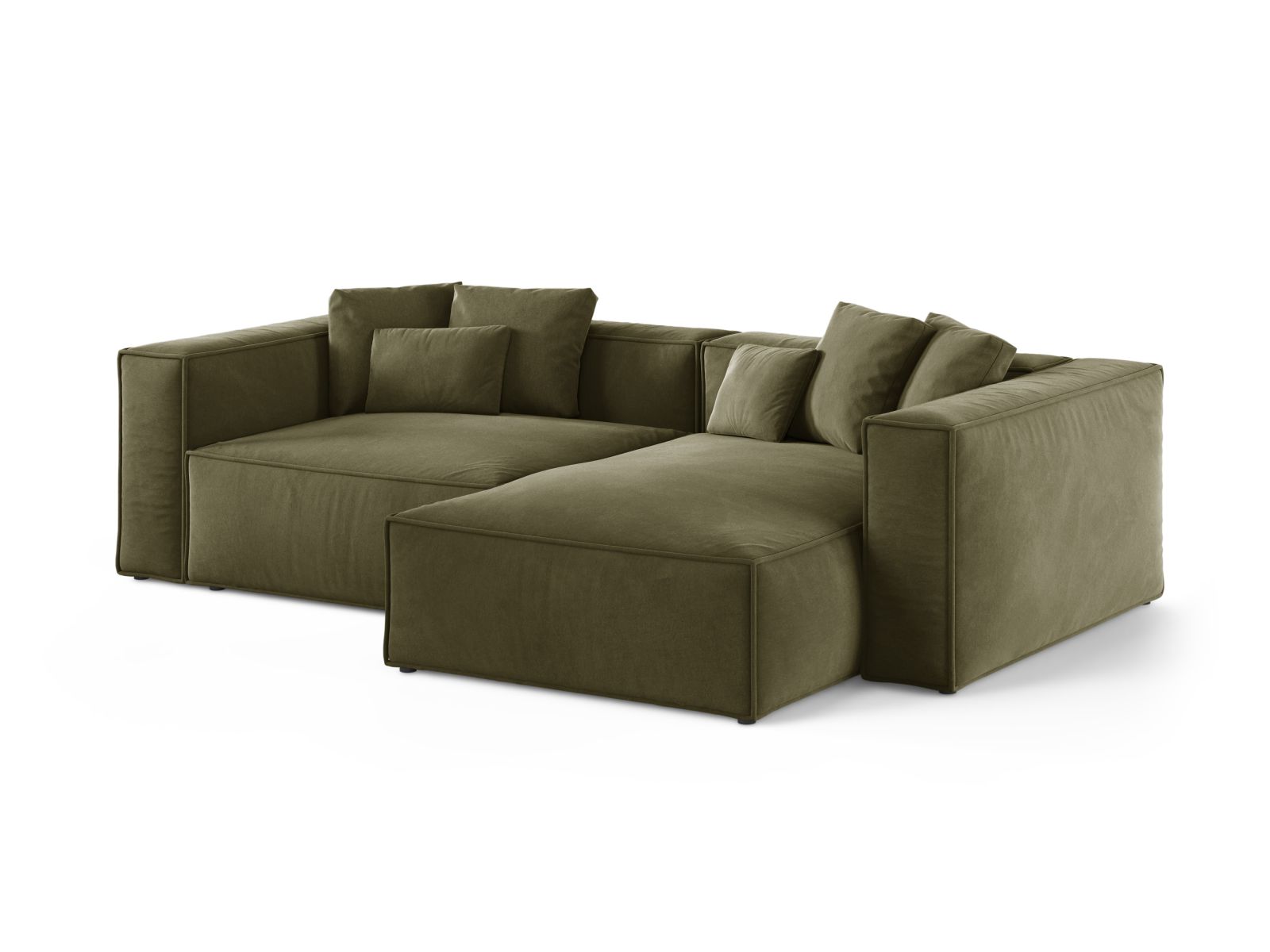 Elegantes 3-Sitzer Ecksofa Aveiro in sanftem Lichtgrün, ideal für stilvolle Wohnräume, präsentiert von Cosmopolitan Design.