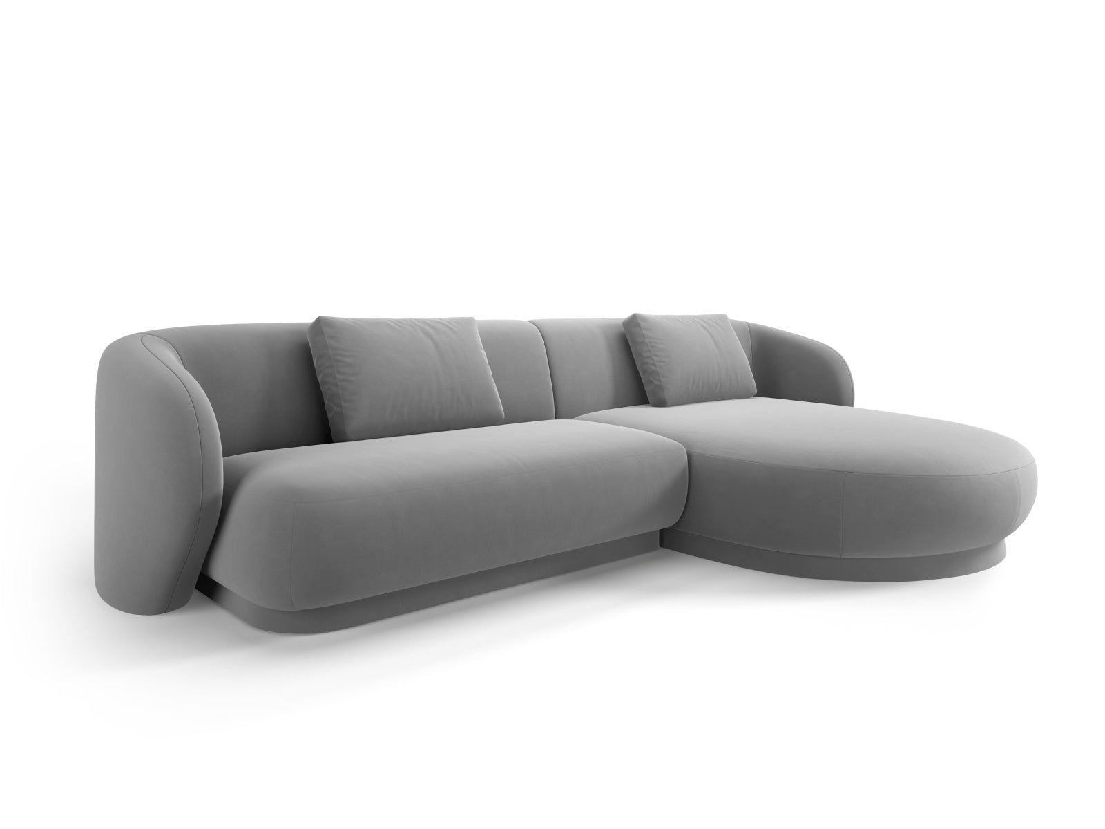Camden Velour Ecksofa rechts 4 Sitzer in Light Grey präsentiert im Onlineshop von KAQTU Design AG. Ecksofa rechts ist von Cosmopolitan Design