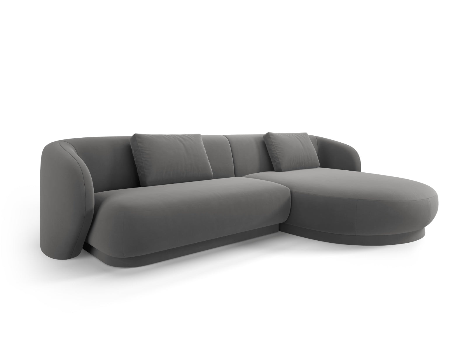 Camden Velour Ecksofa rechts 4 Sitzer in Warm grey präsentiert im Onlineshop von KAQTU Design AG. Ecksofa rechts ist von Cosmopolitan Design