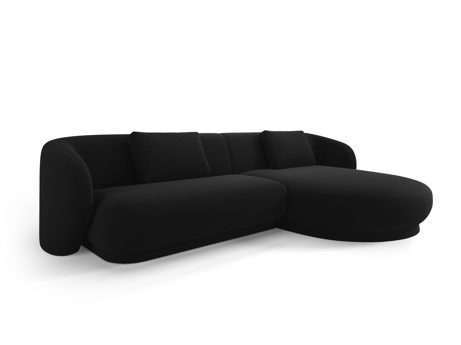 Camden Velour Ecksofa rechts 4 Sitzer in Black präsentiert im Onlineshop von KAQTU Design AG. Ecksofa rechts ist von Cosmopolitan Design