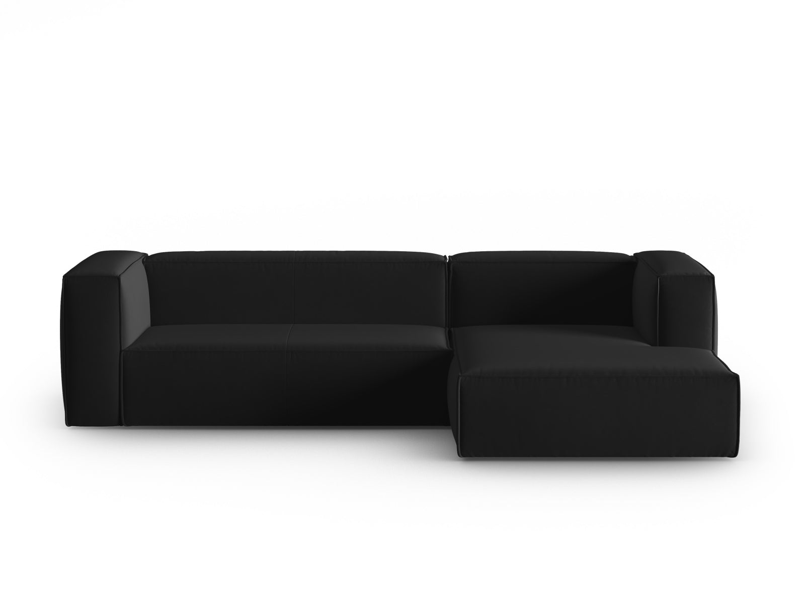 Mackay Velour Ecksofa rechts 4 Sitzer in Black präsentiert im Onlineshop von KAQTU Design AG. Ecksofa rechts ist von Cosmopolitan Design