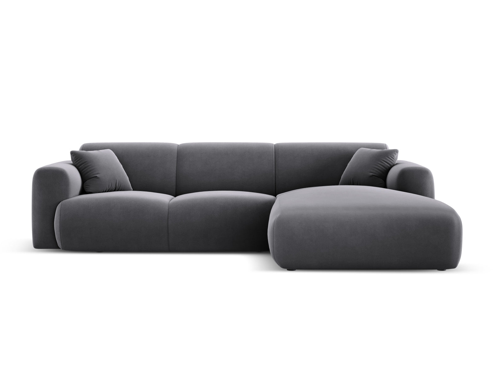 Nolio Velour Ecksofa rechts 4 Sitzer 170cm in Dark Grey präsentiert im Onlineshop von KAQTU Design AG. Ecksofa rechts ist von Cosmopolitan Design
