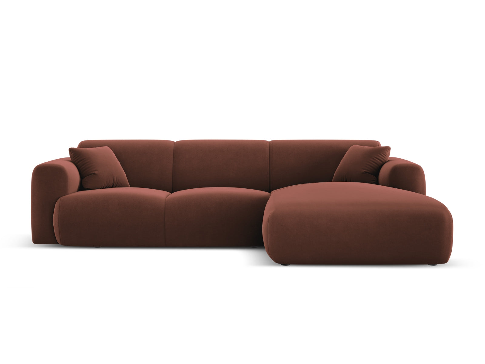 Nolio Velour Ecksofa rechts 4 Sitzer 170cm in Cuoio-Casino präsentiert im Onlineshop von KAQTU Design AG. L-Sofa rechts ist von Cosmopolitan Design