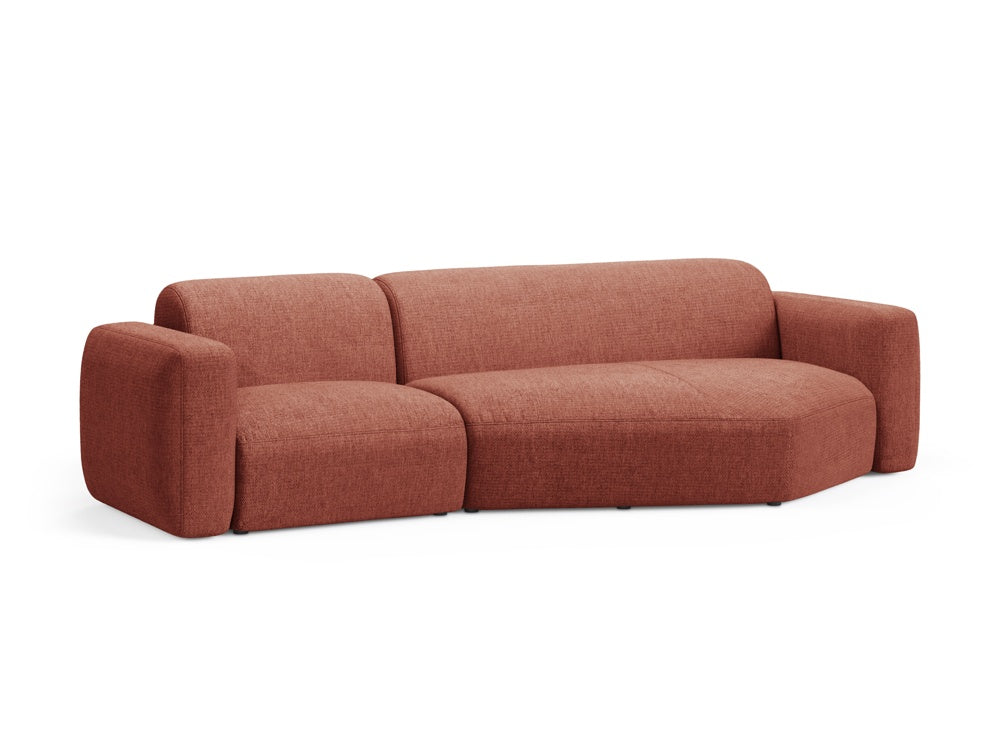Elegantes Strino Modular Ecksofa rechts 3 Sitzer in Coral-Sorella, ideal für stilvolle Wohnräume, erhältlich bei KAQTU Design AG.