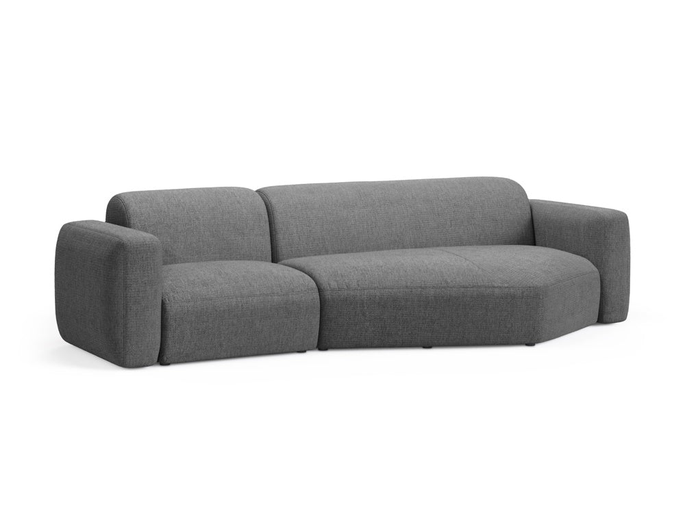 Elegantes Strino Modular Ecksofa rechts, 3-Sitzer in Grey-Sorella, ideal für stilvolle Wohnräume, erhältlich bei KAQTU Design AG.