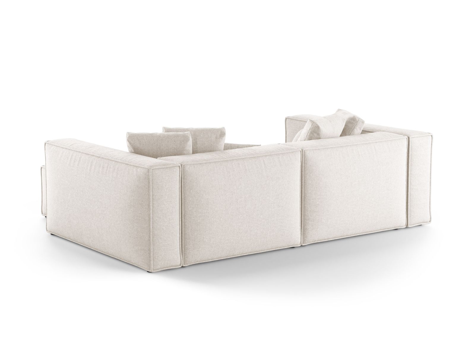 Elegantes 3-Sitzer Ecksofa Aveiro in stilvollem Beige, ideal für entspannte Wohnräume, erhältlich bei Cosmopolitan Design.