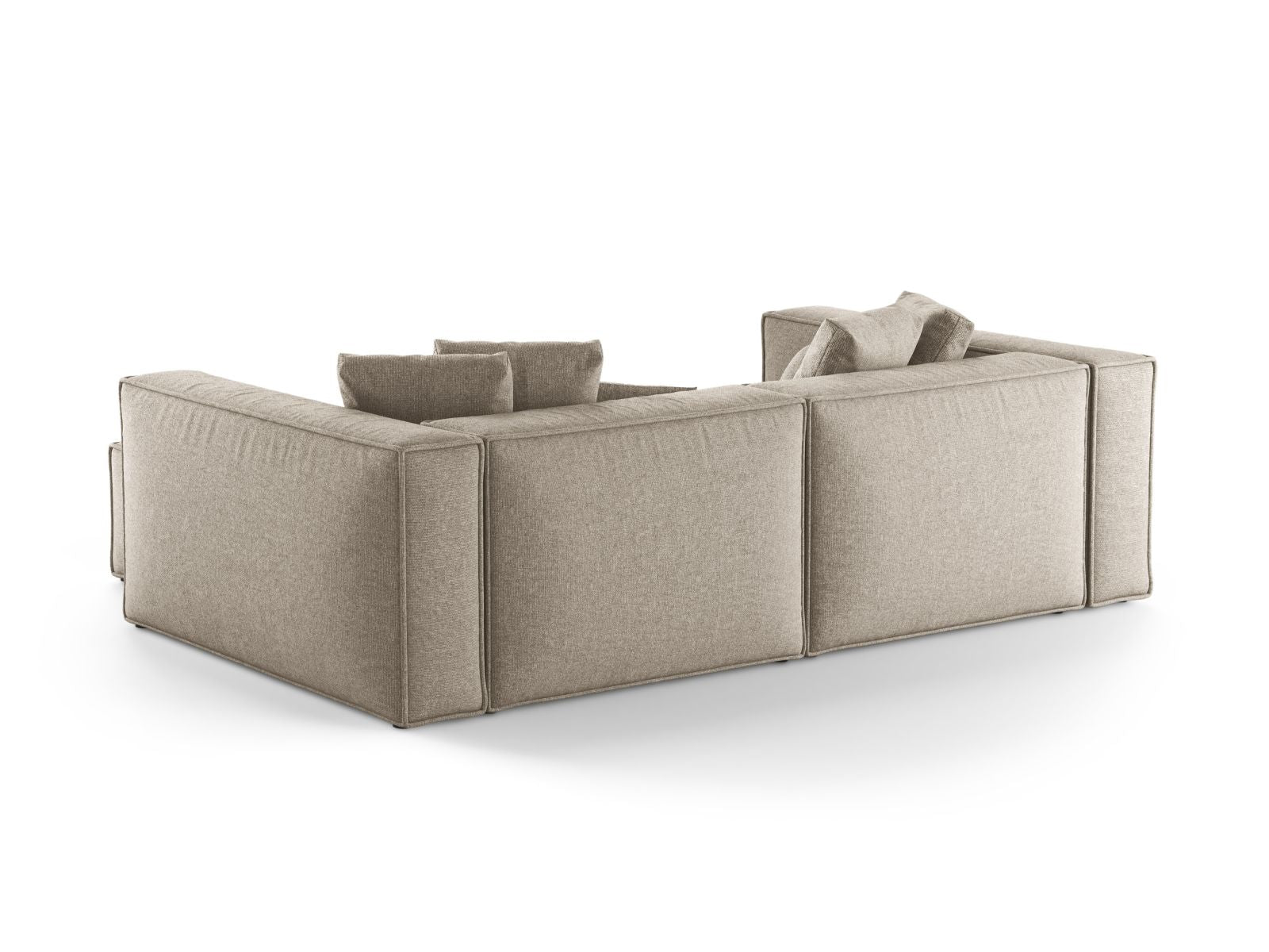 Elegantes 3-Sitzer Ecksofa Aveiro in dunkelbeige, ideal für moderne Wohnräume, erhältlich bei Cosmopolitan Design.