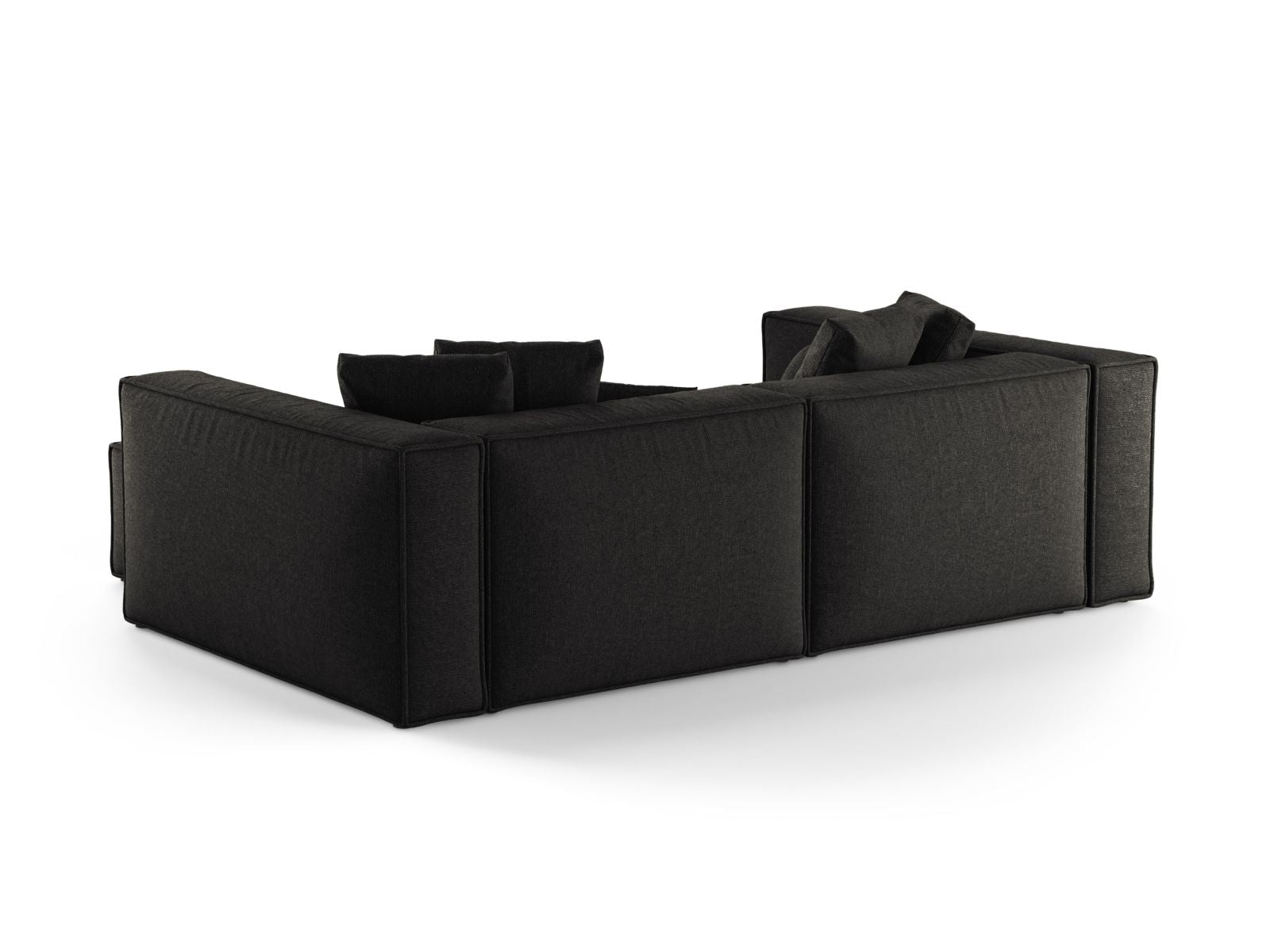 Modernes 3-Sitzer Ecksofa Aveiro in stilvollem Anthrazit, ideal für stilvolle und einladende Wohnbereiche von Cosmopolitan Design.