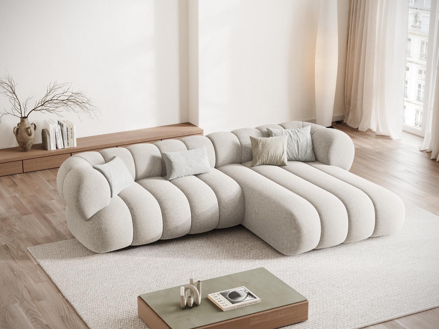 Koge Ecksofa 5 Sitzer 165cm in Light Beige-Eden präsentiert im Onlineshop von KAQTU Design AG. L-Sofa links ist von Cosmopolitan Design