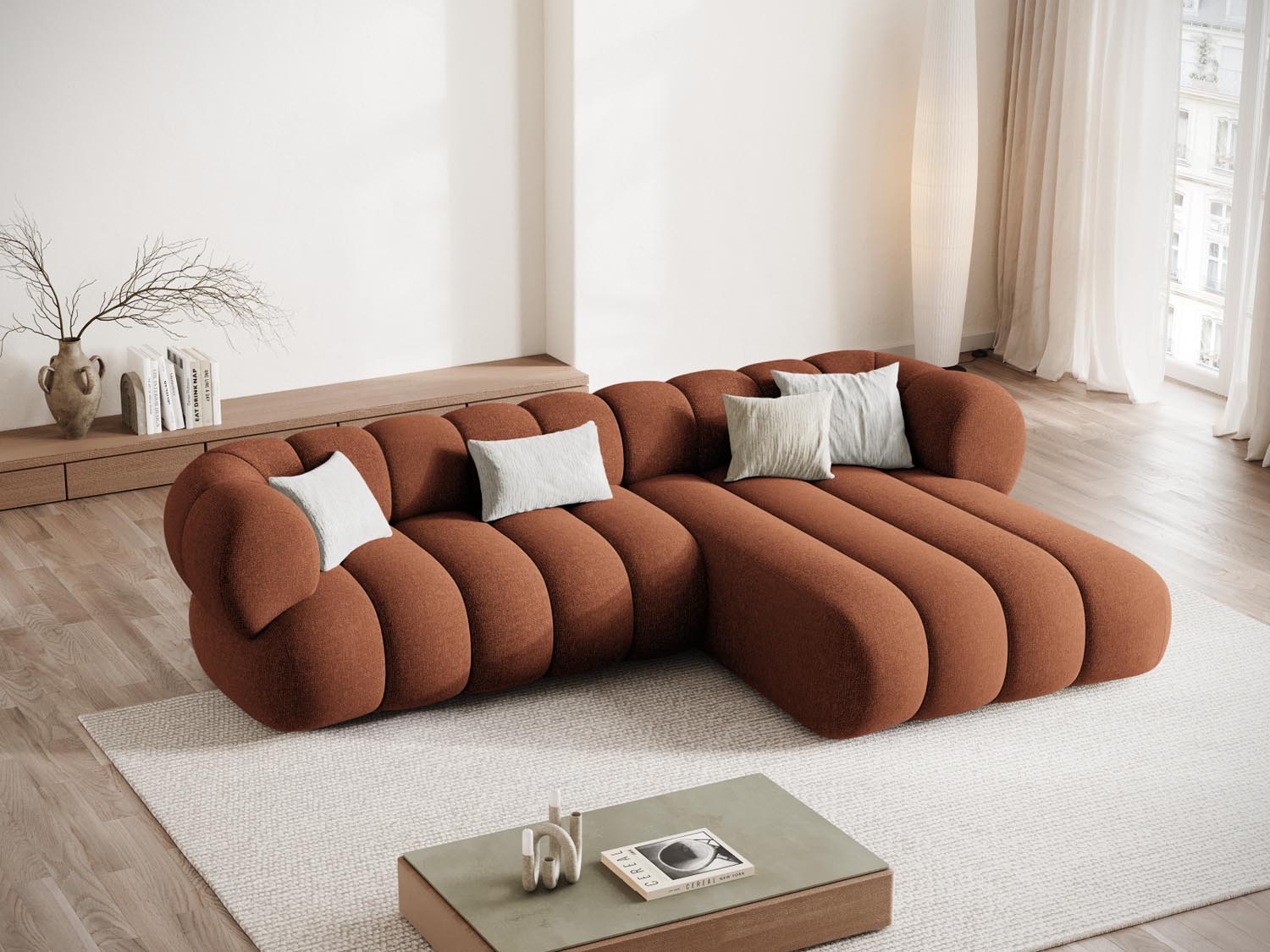 Koge Ecksofa 5 Sitzer 165cm in Brick-Eden präsentiert im Onlineshop von KAQTU Design AG. L-Sofa links ist von Cosmopolitan Design