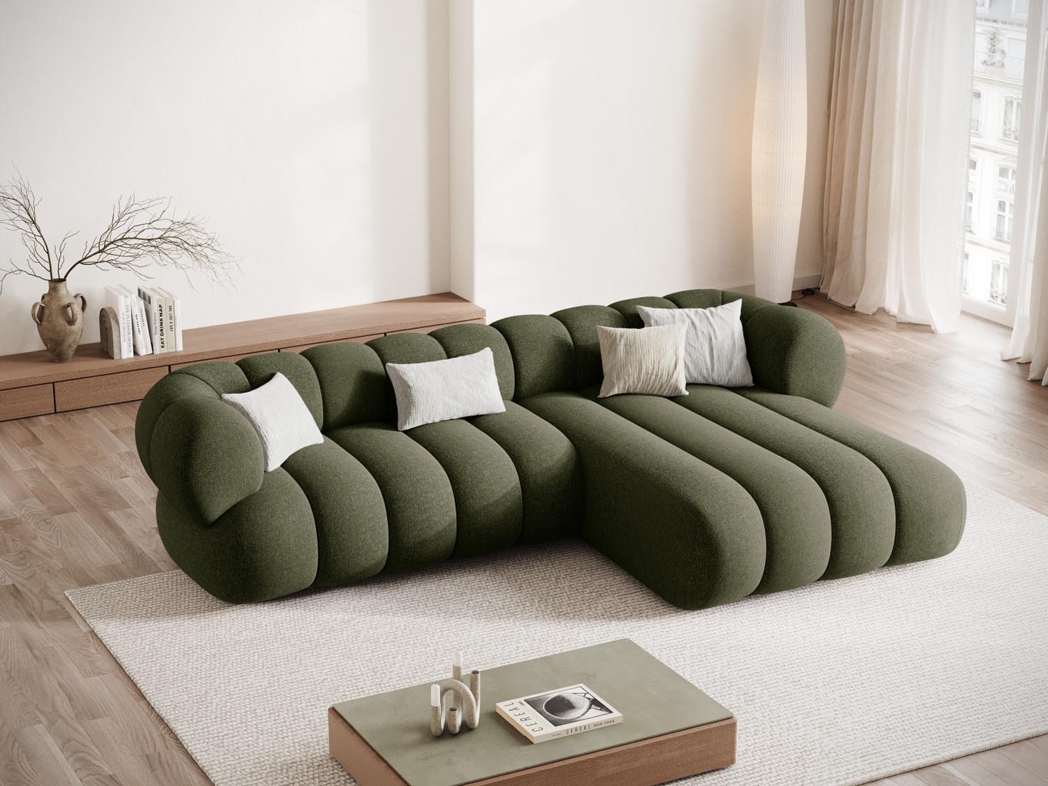 Koge Ecksofa 5 Sitzer 165cm in Green-Eden präsentiert im Onlineshop von KAQTU Design AG. L-Sofa links ist von Cosmopolitan Design