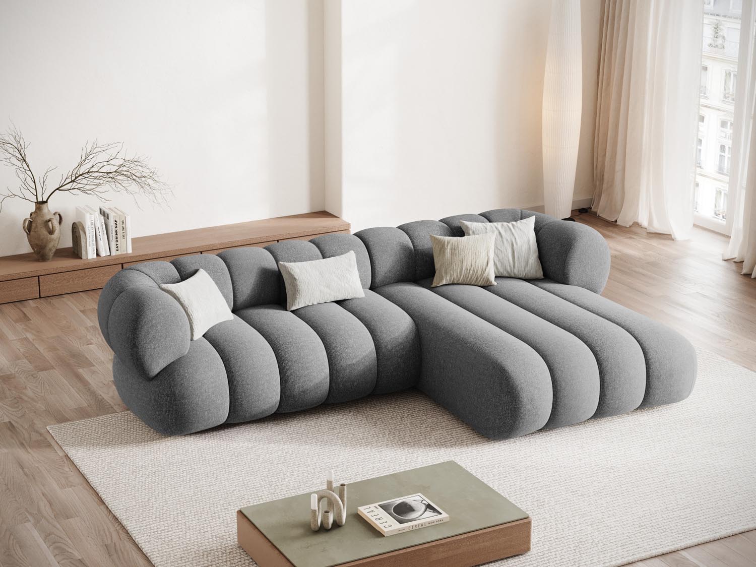 Koge Ecksofa 5 Sitzer 165cm in Navy Blue-Eden präsentiert im Onlineshop von KAQTU Design AG. L-Sofa links ist von Cosmopolitan Design