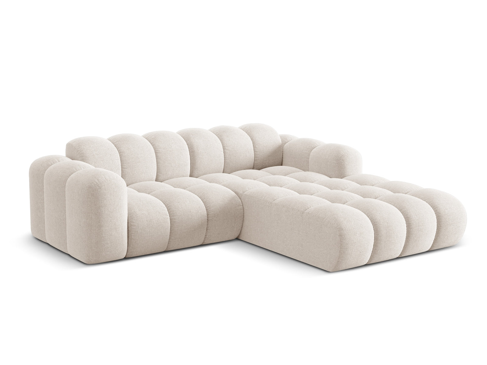 Elegantes 3-Sitzer Ecksofa Treno in hellem Beige, ideal für stilvolle Wohnräume, präsentiert von Cosmopolitan Design.