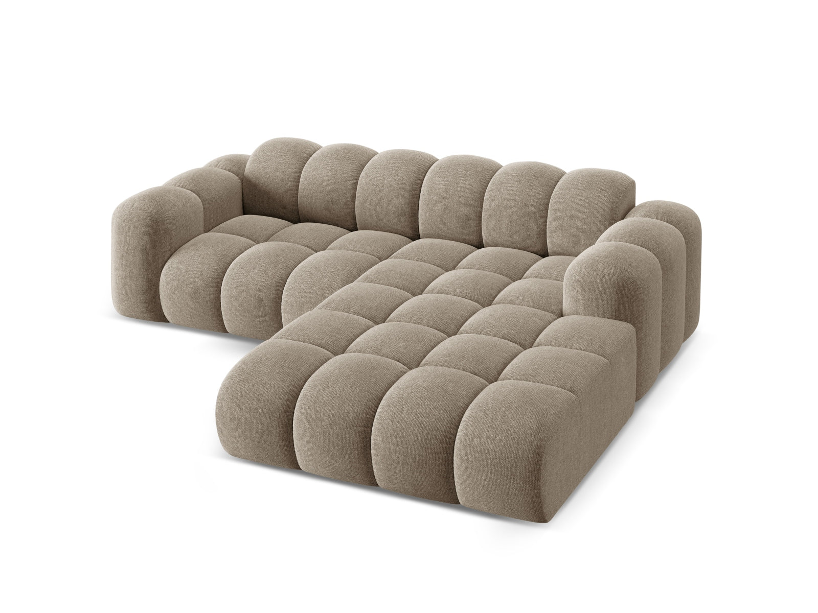 Elegantes 3-Sitzer Ecksofa Treno in dunkelbeige, ideal für moderne Wohnräume und gesellige Stunden, von Cosmopolitan Design.