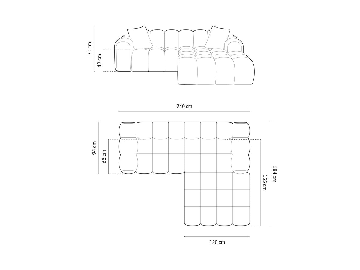 3-Sitzer Ecksofa rechts Treno in Dark Beige-Eden präsentiert im Onlineshop von KAQTU Design AG. Ecksofa rechts ist von Cosmopolitan Design