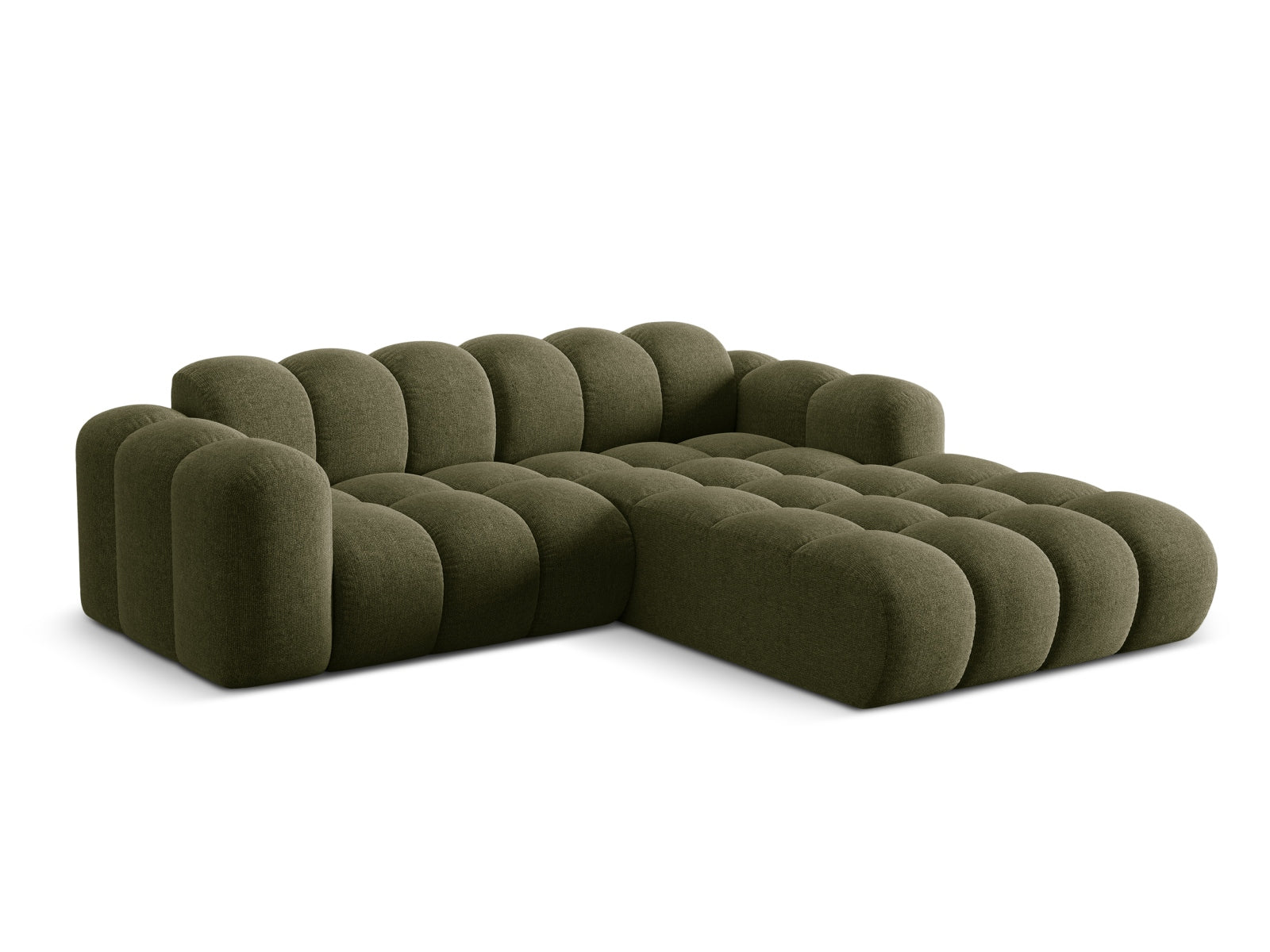 Elegantes 3-Sitzer Ecksofa Treno in stilvollem Green-Eden, ideal für moderne Wohnräume, präsentiert von Cosmopolitan Design.