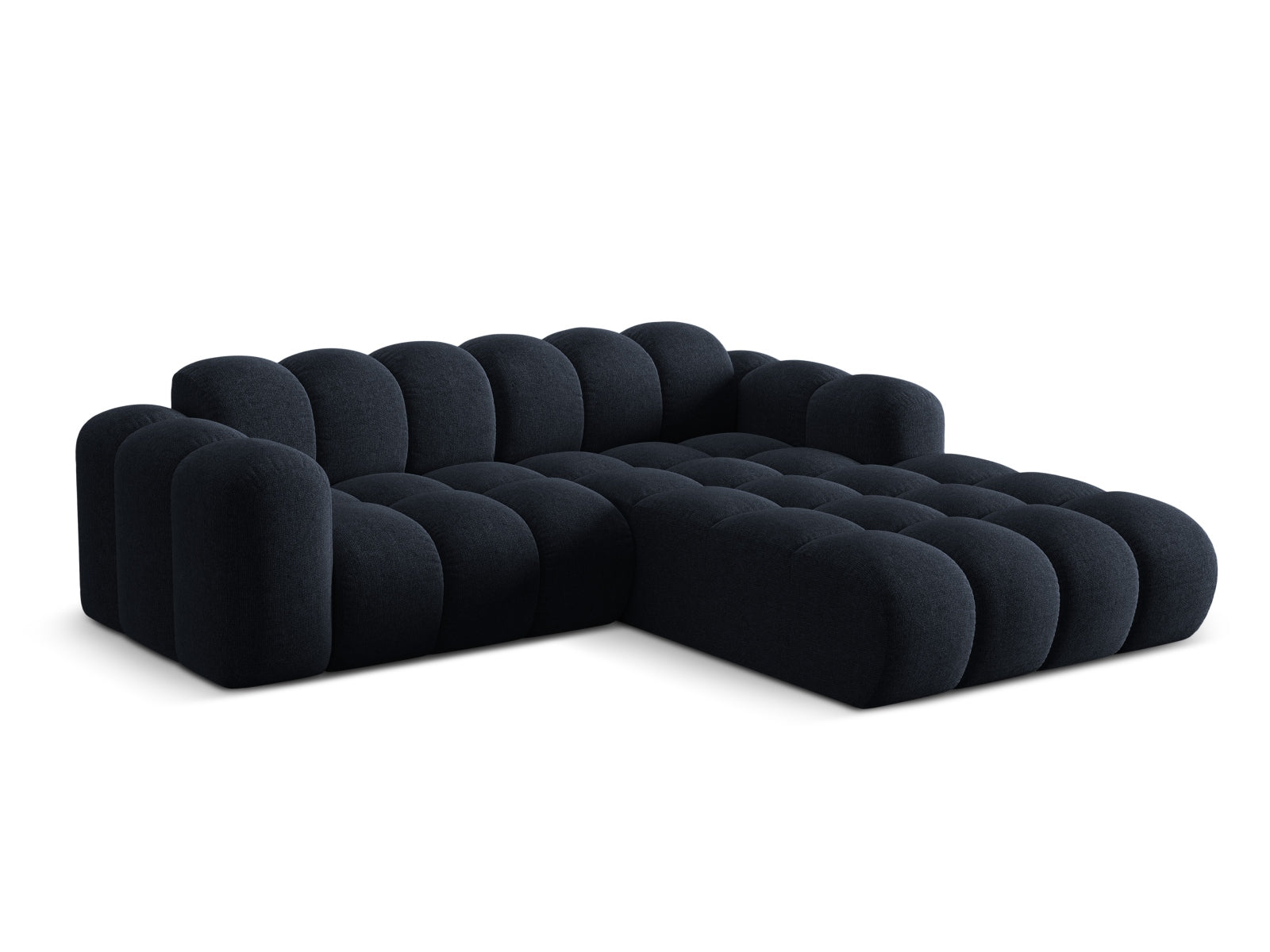 Elegantes 3-Sitzer Ecksofa Treno in Navy Blue-Eden, ideal für stilvolle Wohnräume, präsentiert von Cosmopolitan Design.