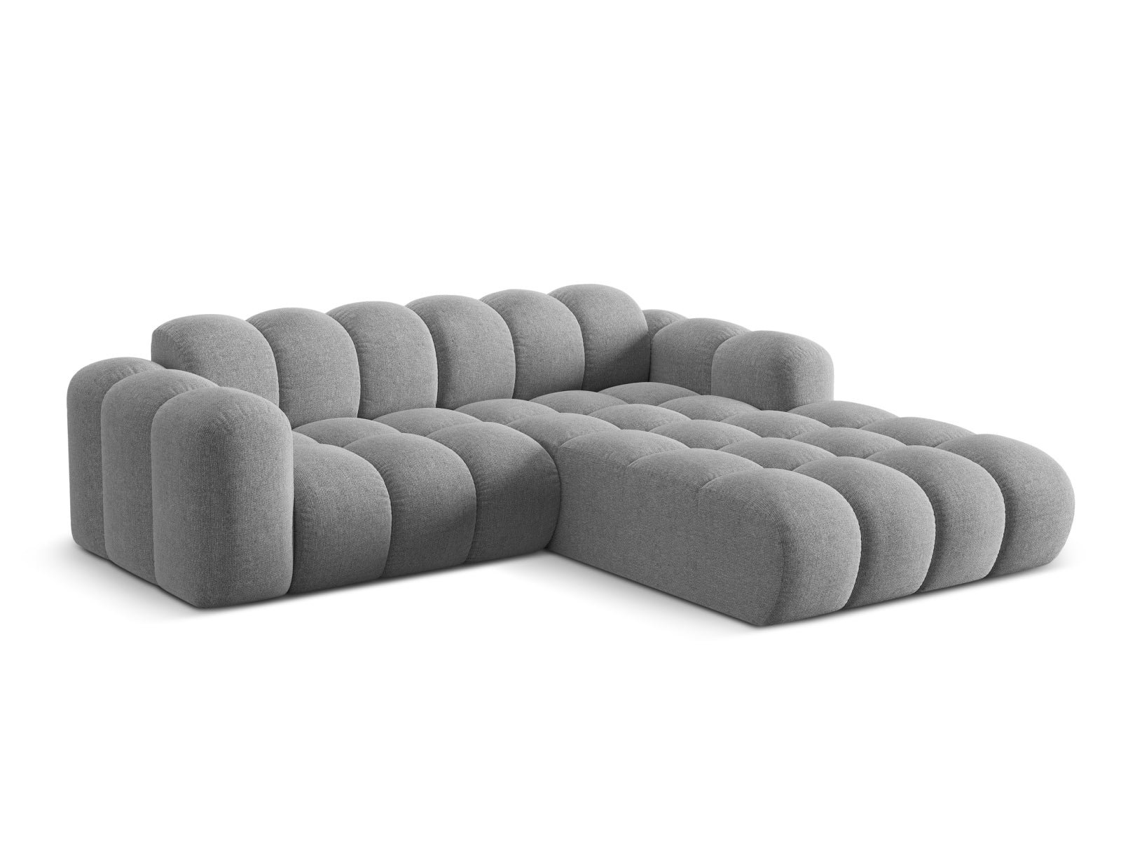 Elegantes 3-Sitzer Ecksofa Treno in hellem Grau, ideal für stilvolle Wohnräume, präsentiert von Cosmopolitan Design.
