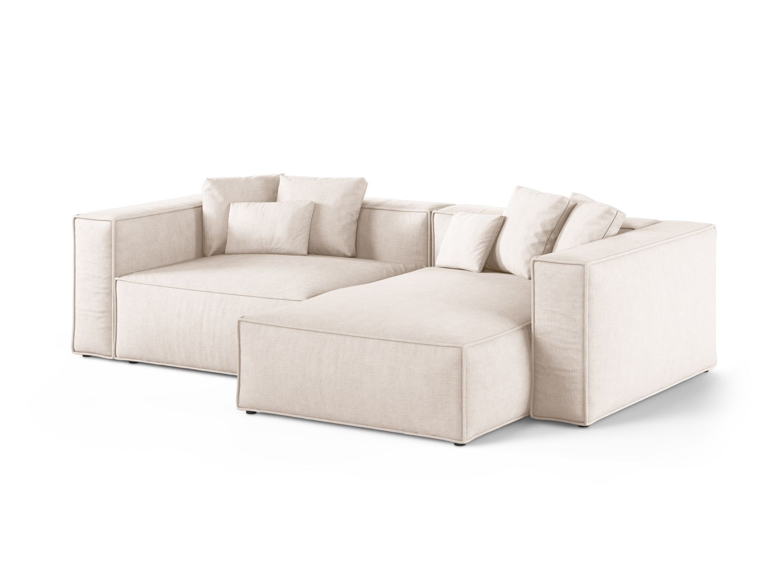Beige 3-Sitzer Ecksofa Aveiro von Cosmopolitan Design, stilvolles und modernes Möbelstück für Ihr Wohnzimmer.