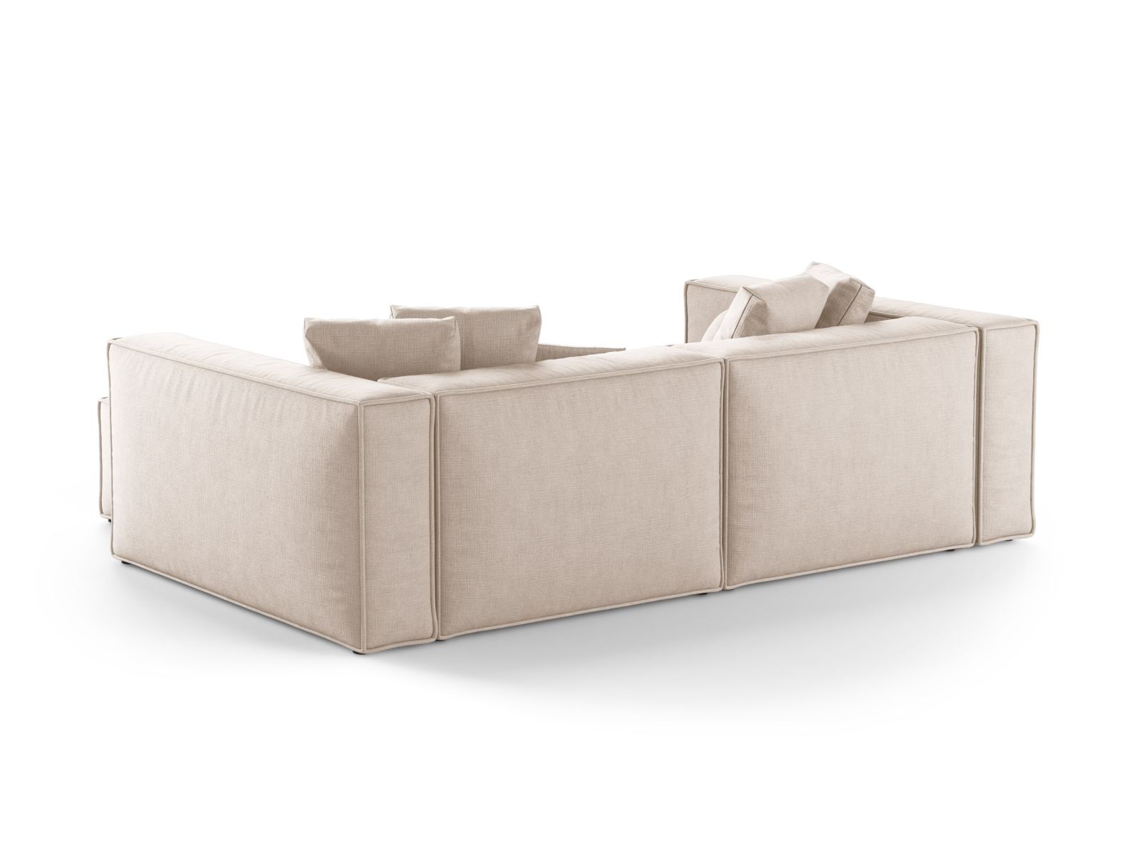 Modernes 3-Sitzer Ecksofa Aveiro in sanftem Beige, perfekt für gemütliche Wohnzimmer, vereint Stil und Funktionalität von Cosmopolitan Design.