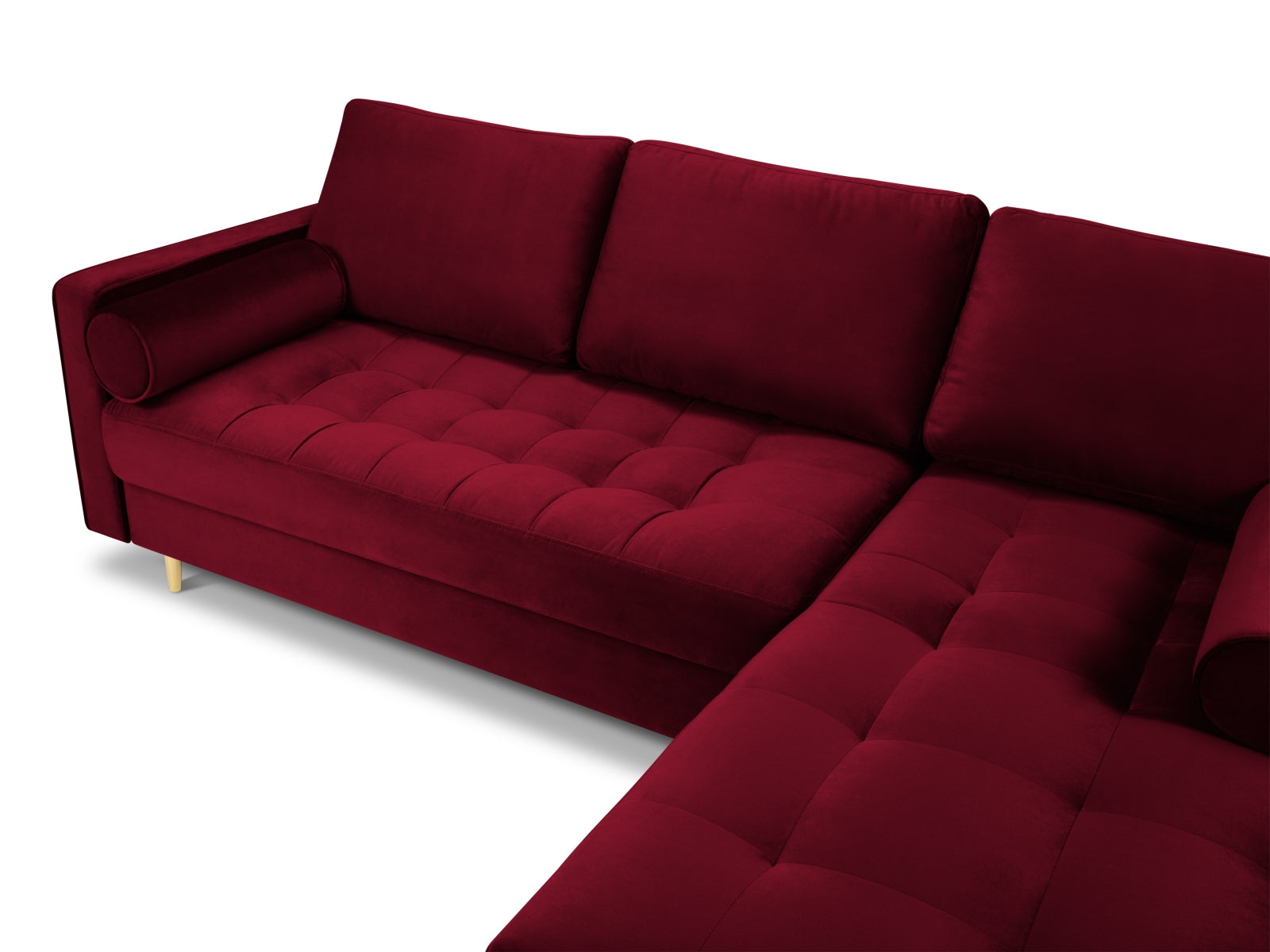 4-Sitzer Ecksofa rechts Aspen in Red-Salvador präsentiert im Onlineshop von KAQTU Design AG. Ecksofa rechts ist von Cosmopolitan Design