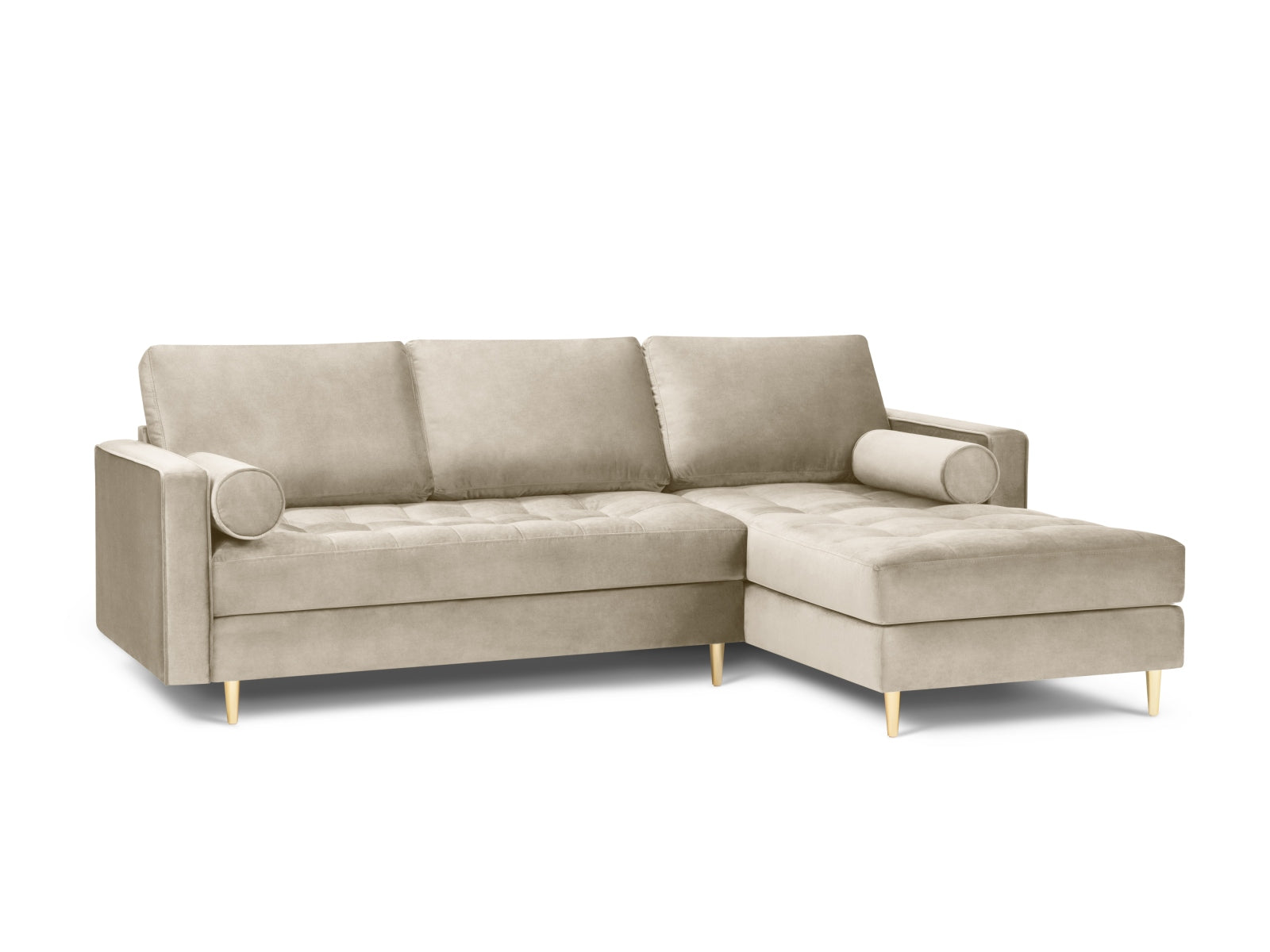 4-Sitzer Ecksofa rechts Aspen in Dark Beige-Salvador präsentiert im Onlineshop von KAQTU Design AG. Ecksofa rechts ist von Cosmopolitan Design