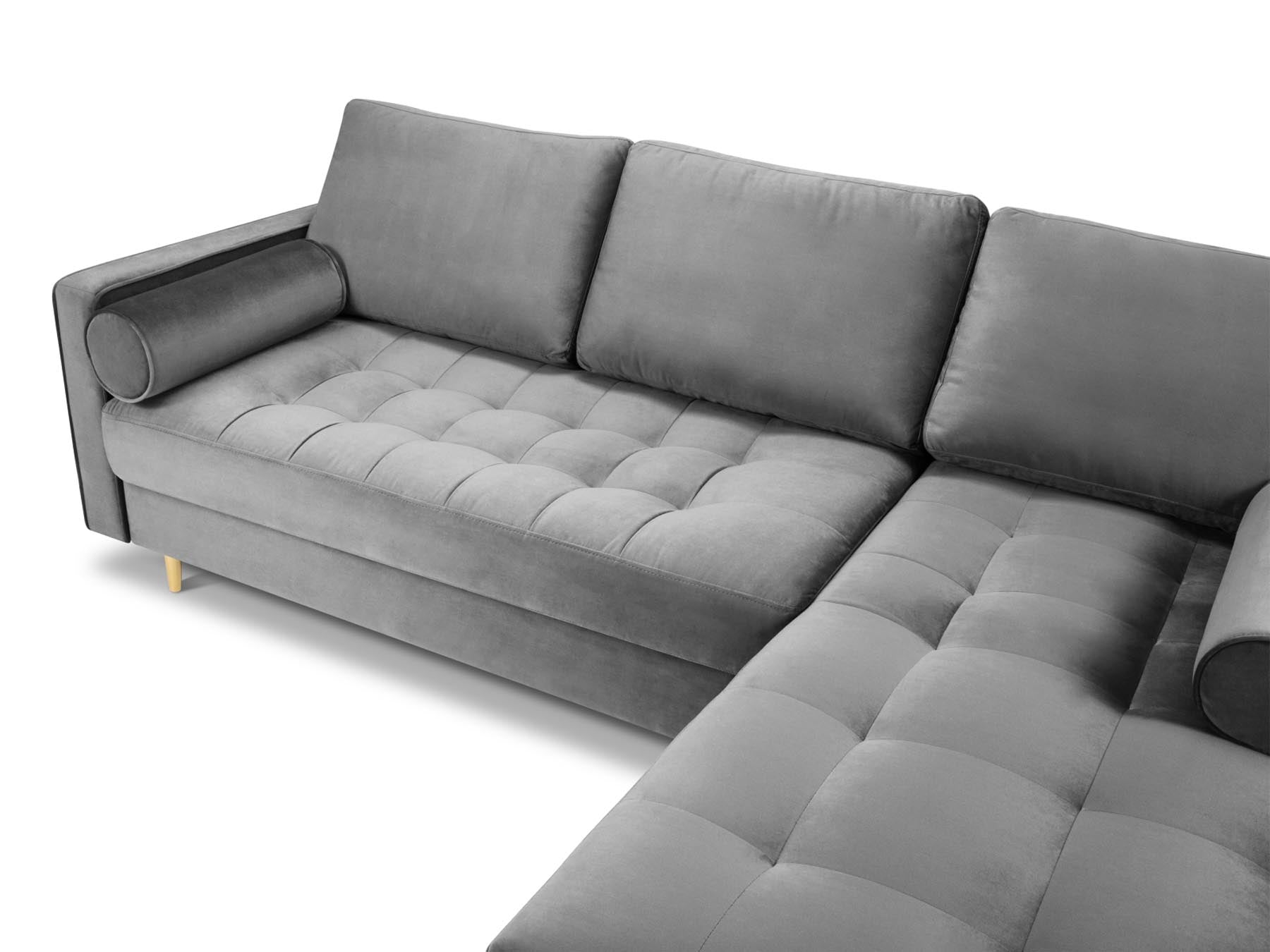 4-Sitzer Ecksofa rechts Aspen in Grey-Salvador präsentiert im Onlineshop von KAQTU Design AG. Ecksofa rechts ist von Cosmopolitan Design