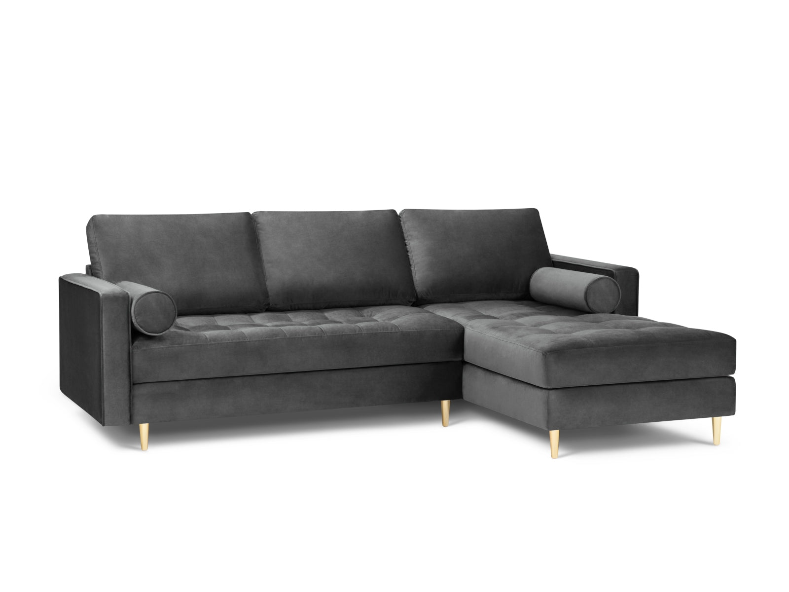 4-Sitzer Ecksofa rechts Aspen in Dark Grey-Salvador präsentiert im Onlineshop von KAQTU Design AG. Ecksofa rechts ist von Cosmopolitan Design