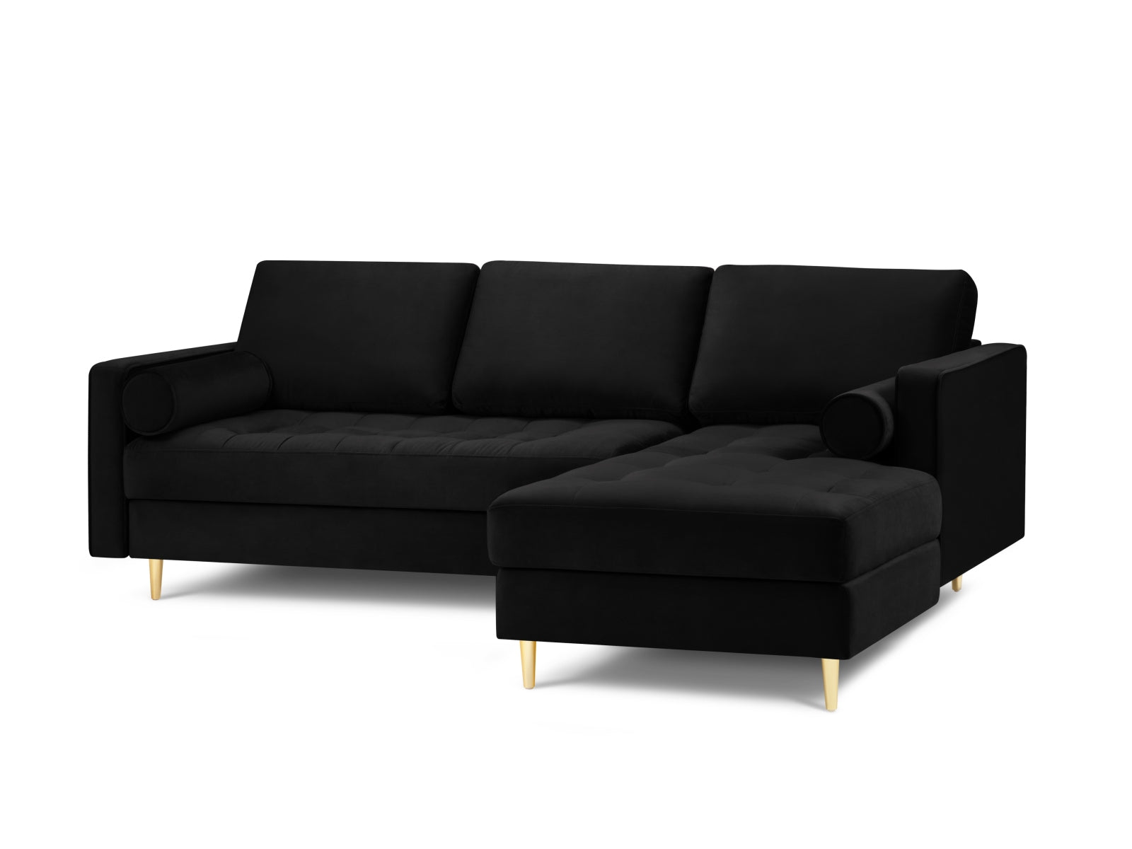 4-Sitzer Ecksofa rechts Aspen in Black-Salvador präsentiert im Onlineshop von KAQTU Design AG. Ecksofa rechts ist von Cosmopolitan Design