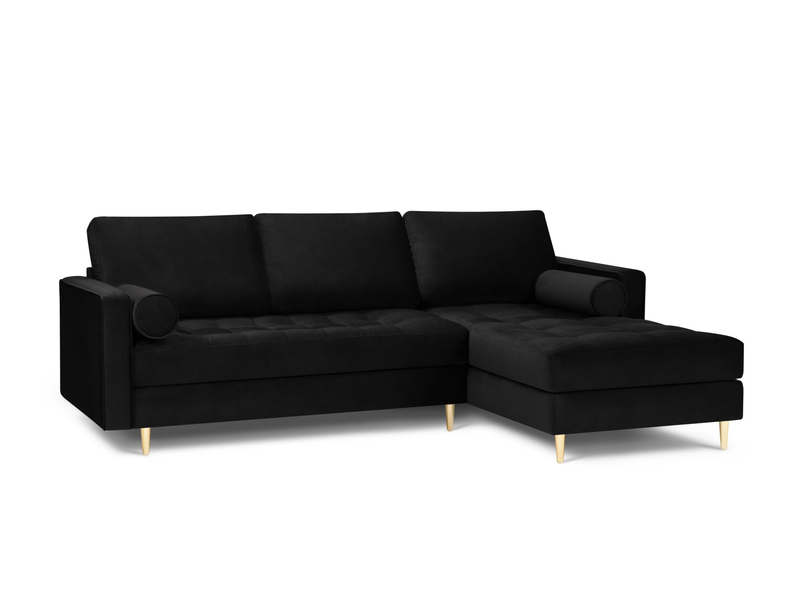 4-Sitzer Ecksofa rechts Aspen in Black-Salvador präsentiert im Onlineshop von KAQTU Design AG. Ecksofa rechts ist von Cosmopolitan Design