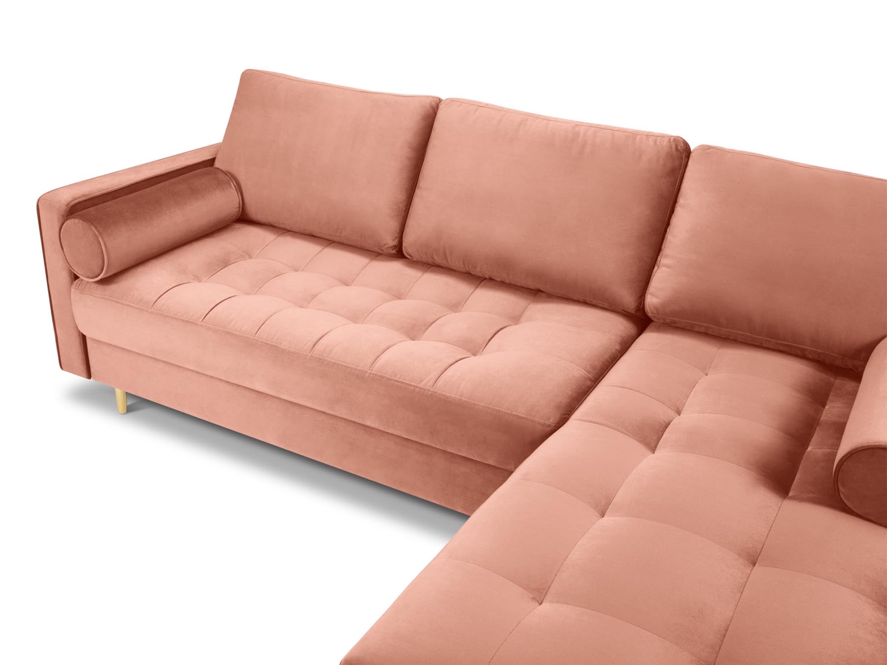 4-Sitzer Ecksofa rechts Aspen in Pink-Salvador präsentiert im Onlineshop von KAQTU Design AG. Ecksofa rechts ist von Cosmopolitan Design