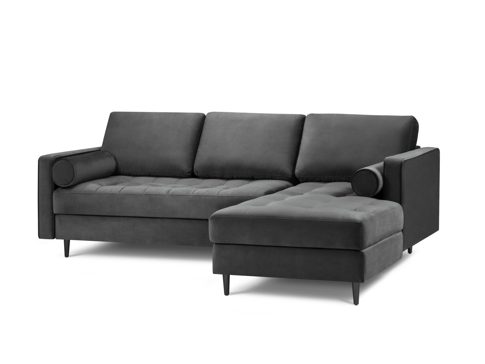 4-Sitzer Ecksofa rechts Aspen in Dark Grey-Salvador präsentiert im Onlineshop von KAQTU Design AG. Ecksofa rechts ist von Cosmopolitan Design