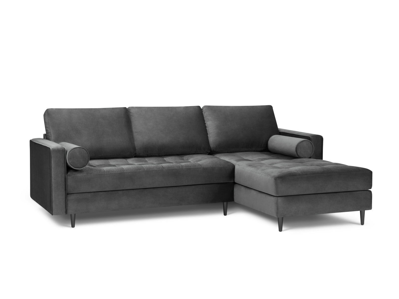 4-Sitzer Ecksofa rechts Aspen in Dark Grey-Salvador präsentiert im Onlineshop von KAQTU Design AG. Ecksofa rechts ist von Cosmopolitan Design