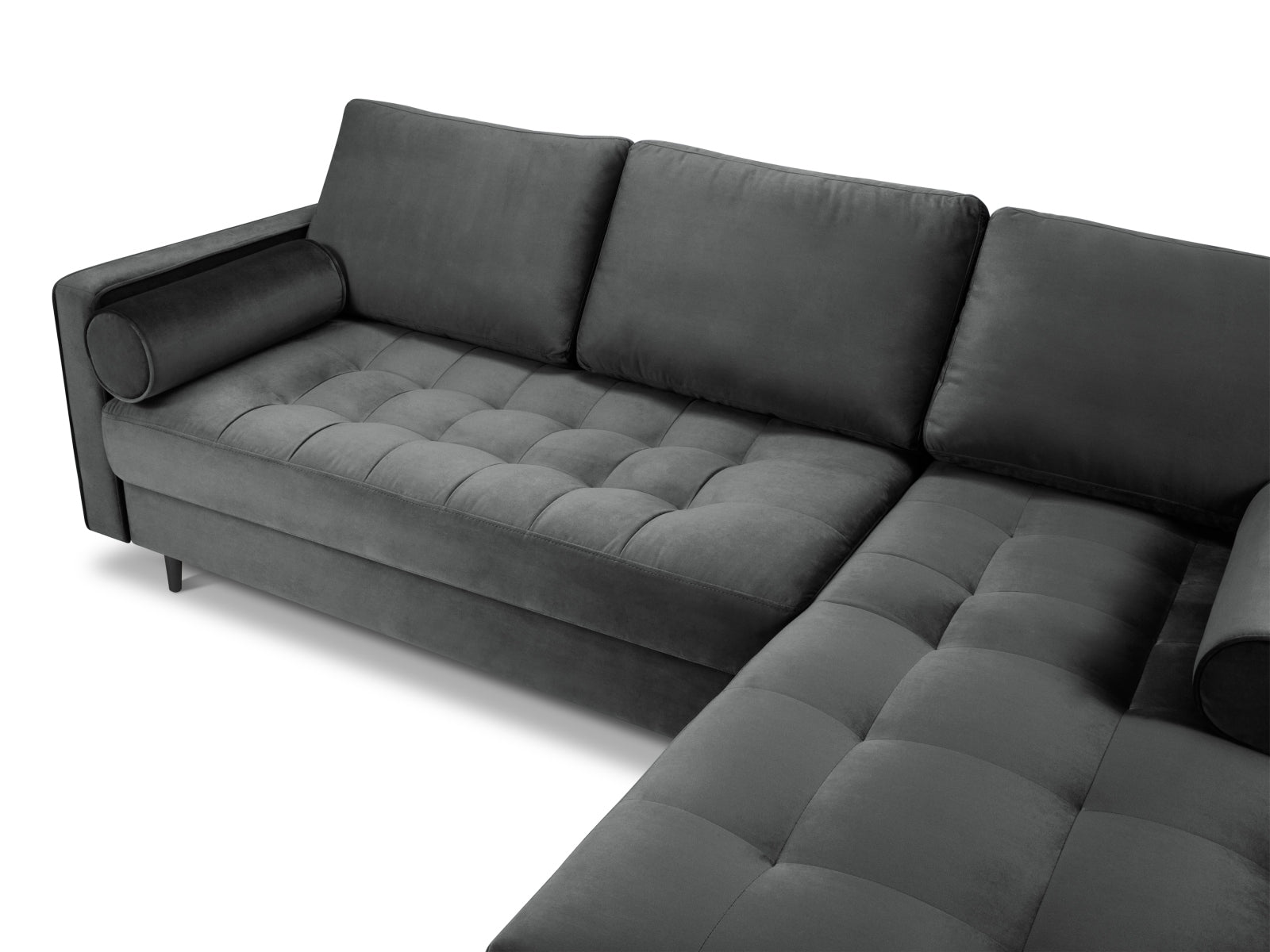 4-Sitzer Ecksofa rechts Aspen in Dark Grey-Salvador präsentiert im Onlineshop von KAQTU Design AG. Ecksofa rechts ist von Cosmopolitan Design