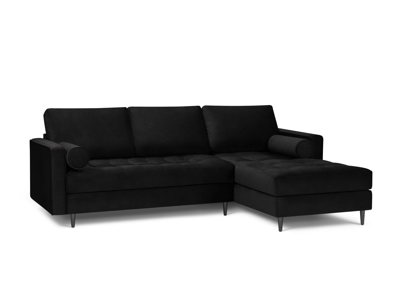 4-Sitzer Ecksofa rechts Aspen in Black-Salvador präsentiert im Onlineshop von KAQTU Design AG. Ecksofa rechts ist von Cosmopolitan Design