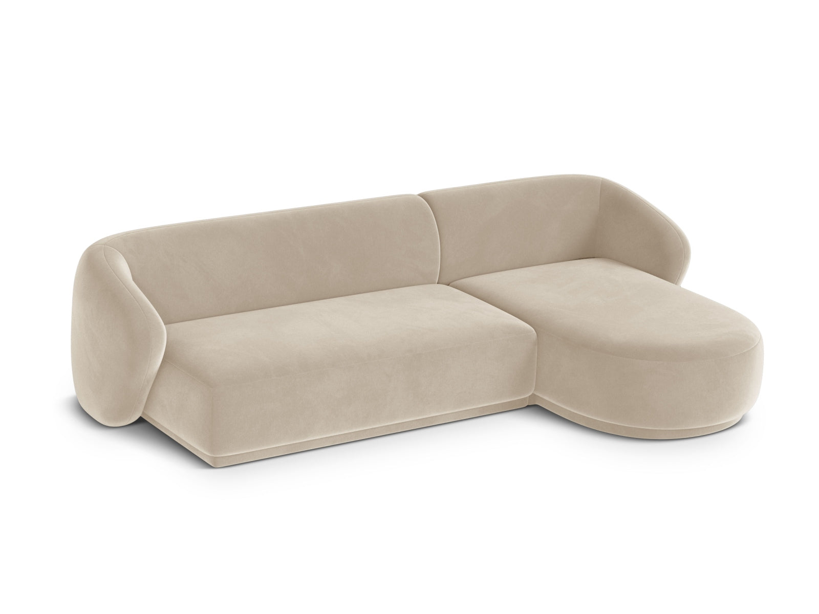 Modernes 4-Sitzer Ecksofa Gomera in sanftem Beige, perfekt für entspannte Stunden und geschmackvolle Einrichtungsideen.