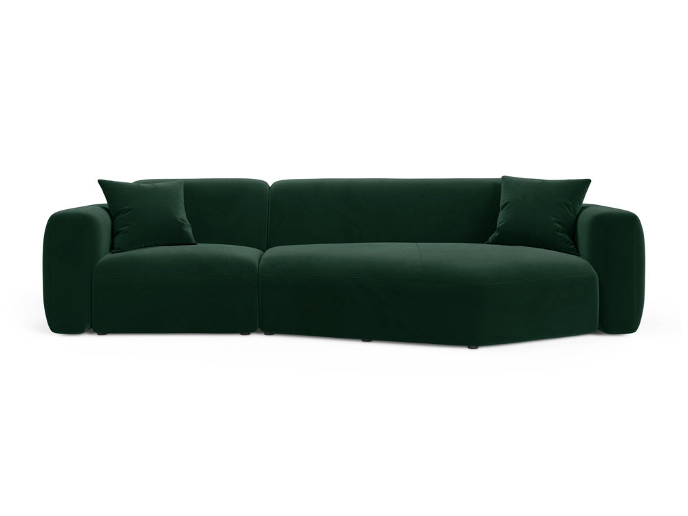 Strino Velour Modular Ecksofa rechts 3 Sitzer in Bottle Green-Salvador präsentiert im Onlineshop von KAQTU Design AG. L-Sofa rechts ist von Cosmopolitan Design