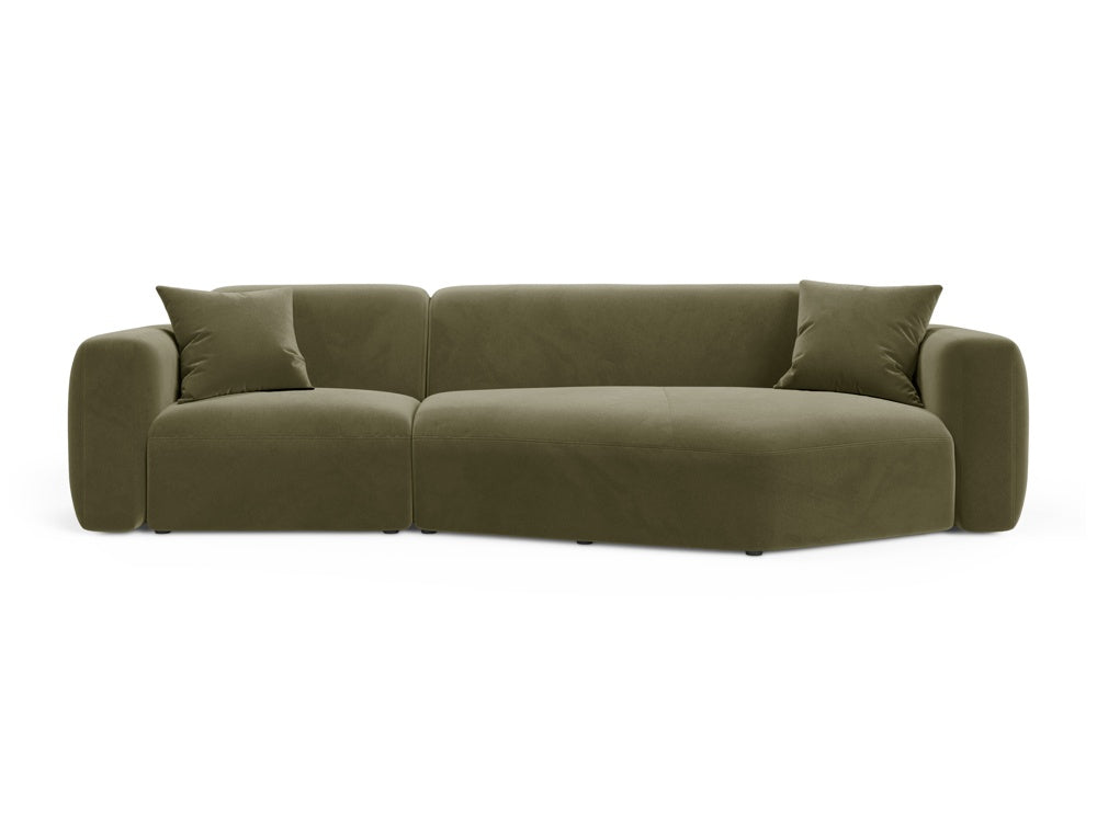 Strino Velour Modular Ecksofa rechts 3 Sitzer in Green-Salvador präsentiert im Onlineshop von KAQTU Design AG. L-Sofa rechts ist von Cosmopolitan Design