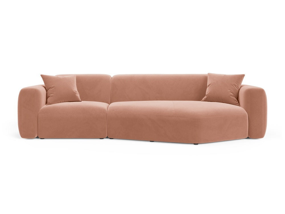 Strino Velour Modular Ecksofa rechts 3 Sitzer in Pink-Salvador präsentiert im Onlineshop von KAQTU Design AG. L-Sofa rechts ist von Cosmopolitan Design