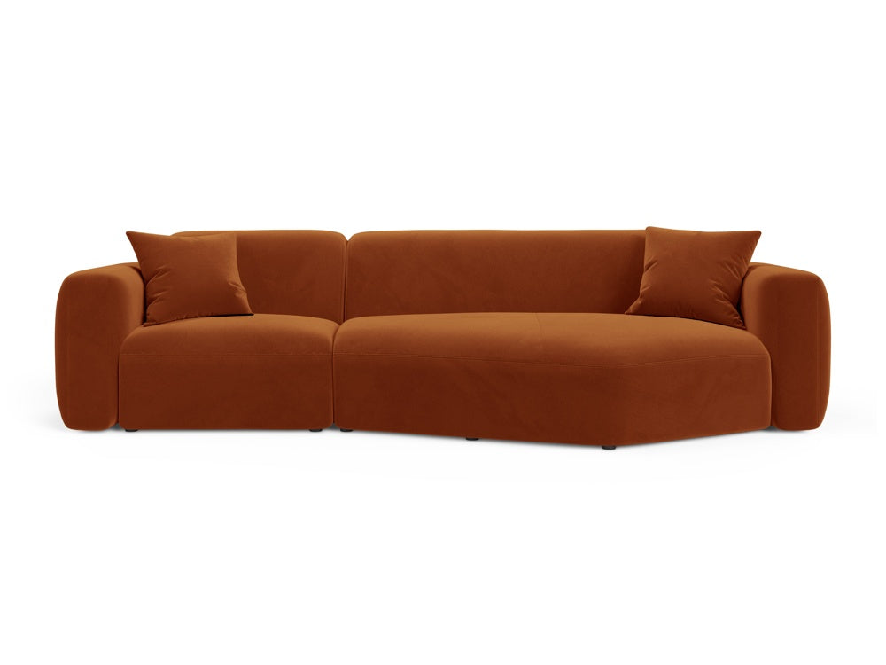 Strino Velour Modular Ecksofa rechts 3 Sitzer in Terracotta-Salvador präsentiert im Onlineshop von KAQTU Design AG. L-Sofa rechts ist von Cosmopolitan Design