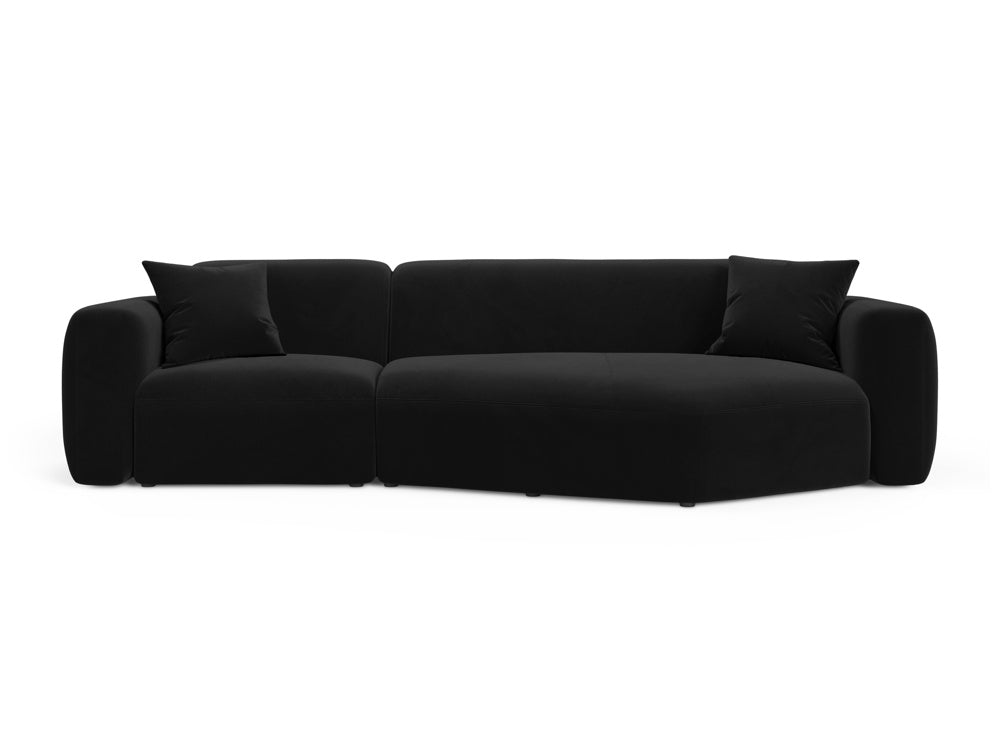 Strino Velour Modular Ecksofa rechts 3 Sitzer in Black-Salvador präsentiert im Onlineshop von KAQTU Design AG. L-Sofa rechts ist von Cosmopolitan Design