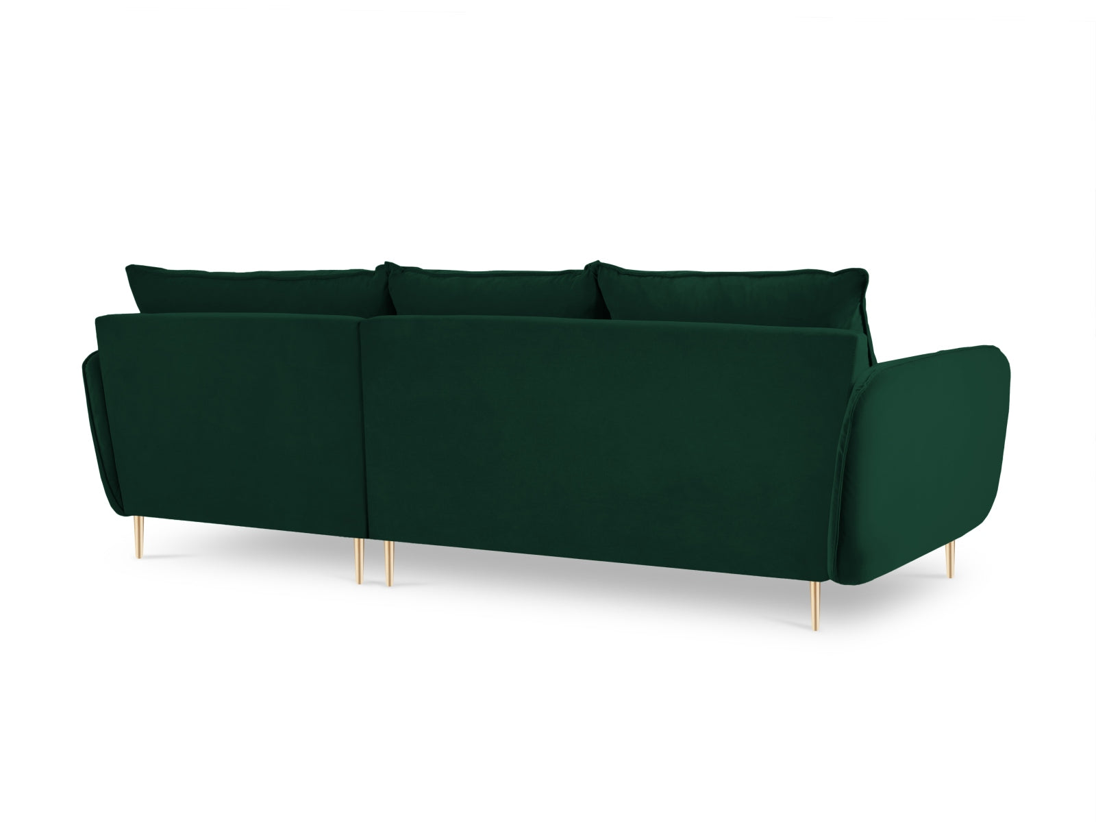 Vienna Velour Ecksofa rechts 5 Sitzer 170cm in Bottle Green/Gold-Bluvel präsentiert im Onlineshop von KAQTU Design AG. Ecksofa rechts ist von Cosmopolitan Design