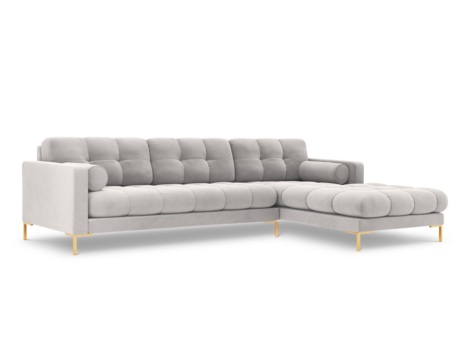 5-Sitzer Ecksofa rechts Bali in Silver-Bluvel präsentiert im Onlineshop von KAQTU Design AG. Ecksofa rechts ist von Cosmopolitan Design