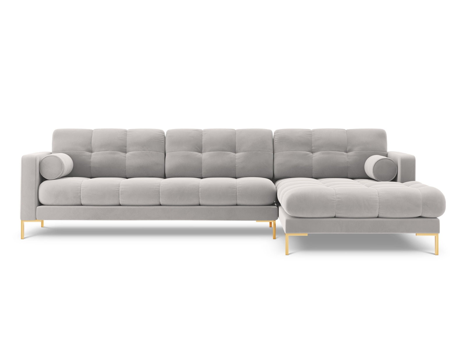5-Sitzer Ecksofa rechts Bali in Silver-Bluvel präsentiert im Onlineshop von KAQTU Design AG. Ecksofa rechts ist von Cosmopolitan Design