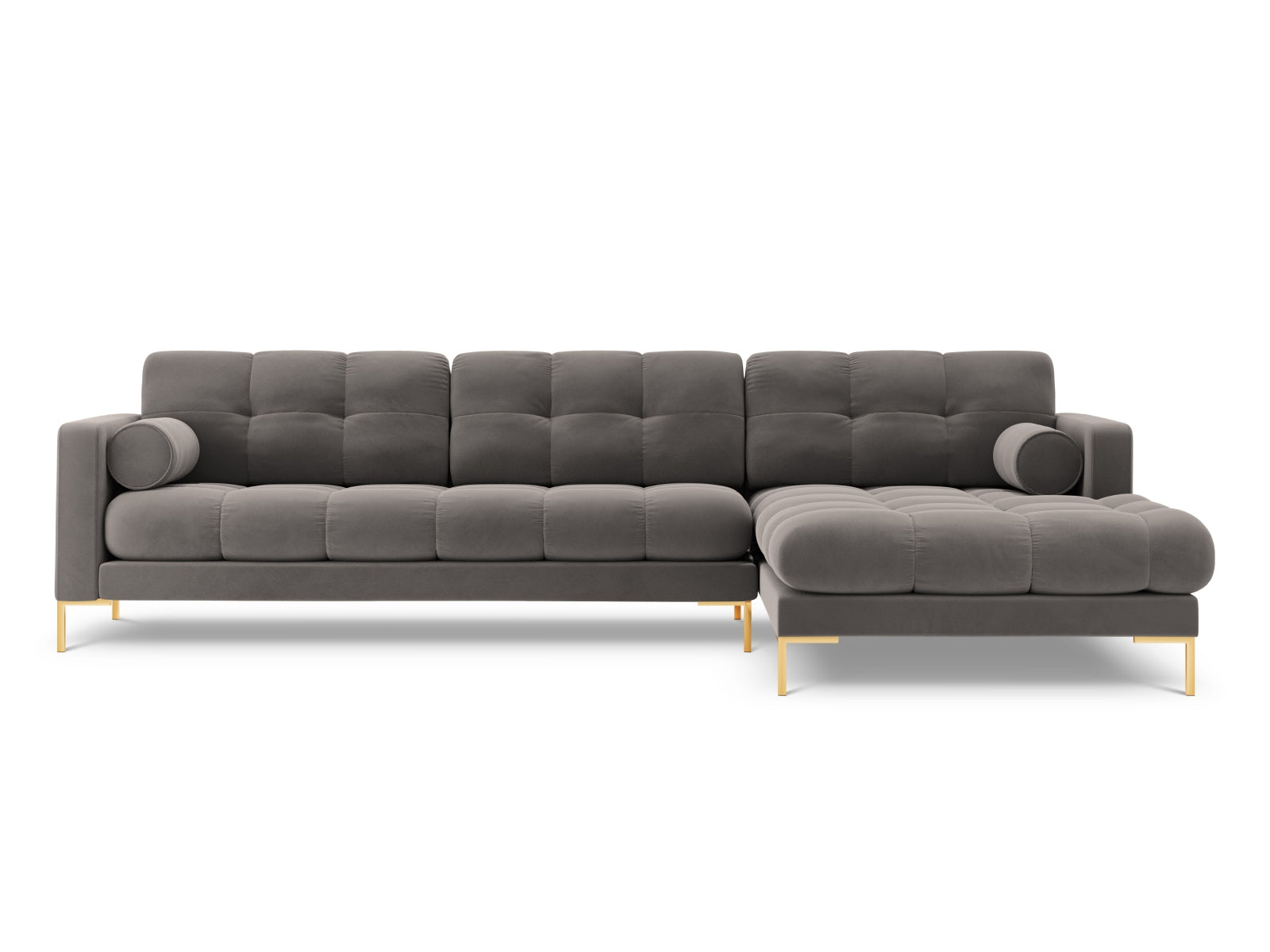 5-Sitzer Ecksofa rechts Bali in Light Grey-Bluvel präsentiert im Onlineshop von KAQTU Design AG. Ecksofa rechts ist von Cosmopolitan Design