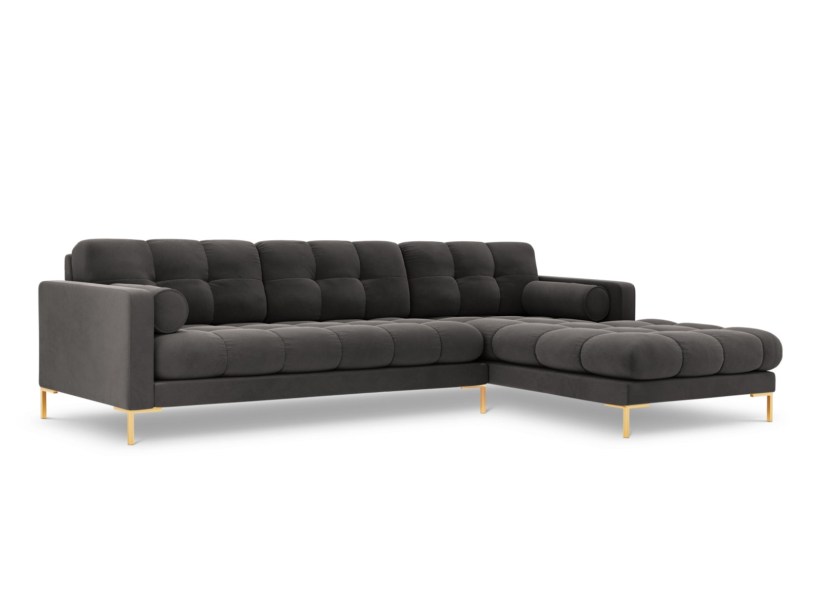 5-Sitzer Ecksofa rechts Bali in Dark Grey-Bluvel präsentiert im Onlineshop von KAQTU Design AG. Ecksofa rechts ist von Cosmopolitan Design